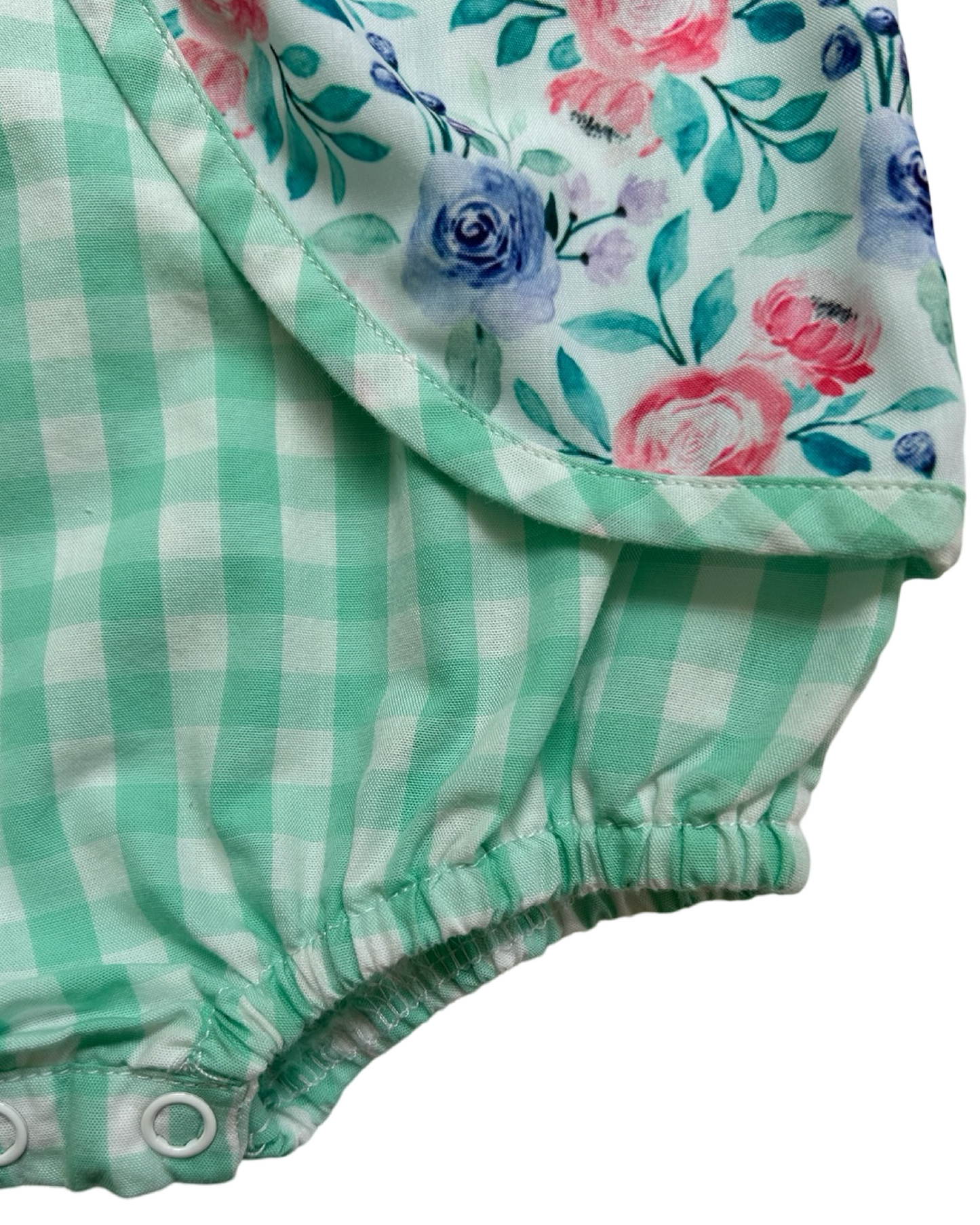 NB Baby Girls Sugar Dumplin Gingham Floral 🌺 🌸Romper
