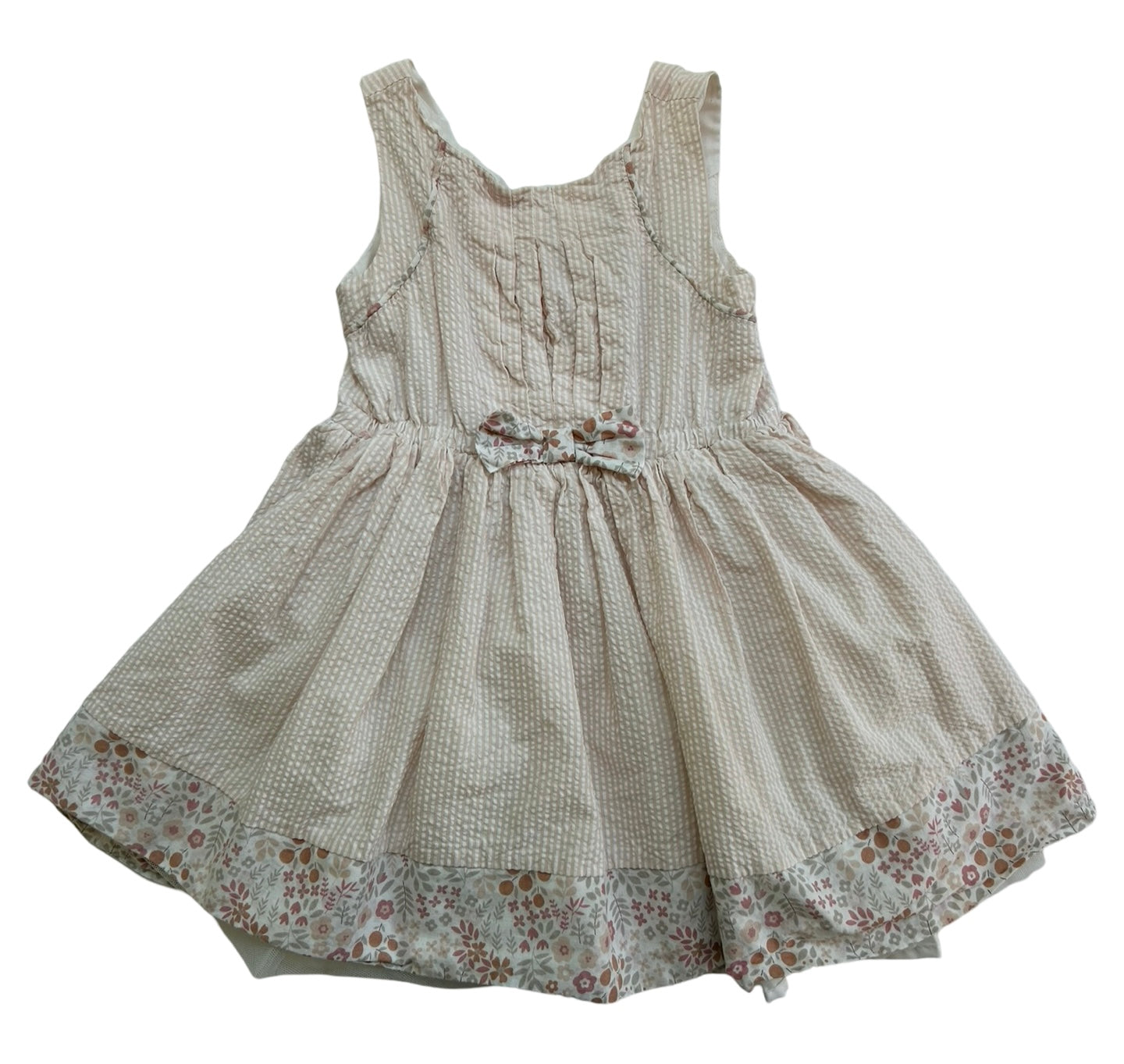 2T Toddler Girl Rachel Zoe Light Pink Seersucker Floral Trim Dress