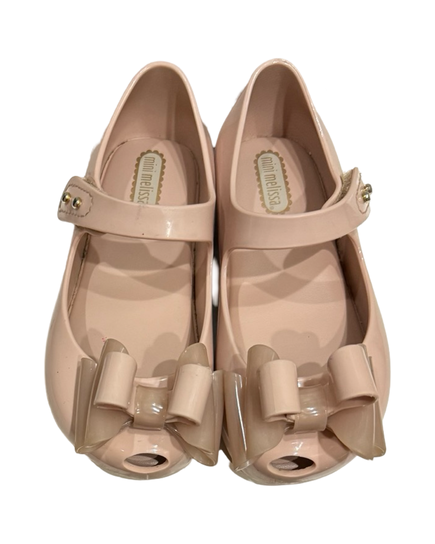 9C Toddler Girl Blush Pink Bow Mini Melissa Mary Jane Shoes