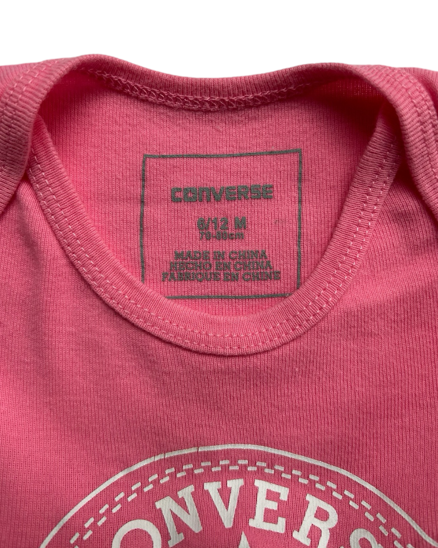 6M-12M Baby Girl Pink Converse All Star Onesie