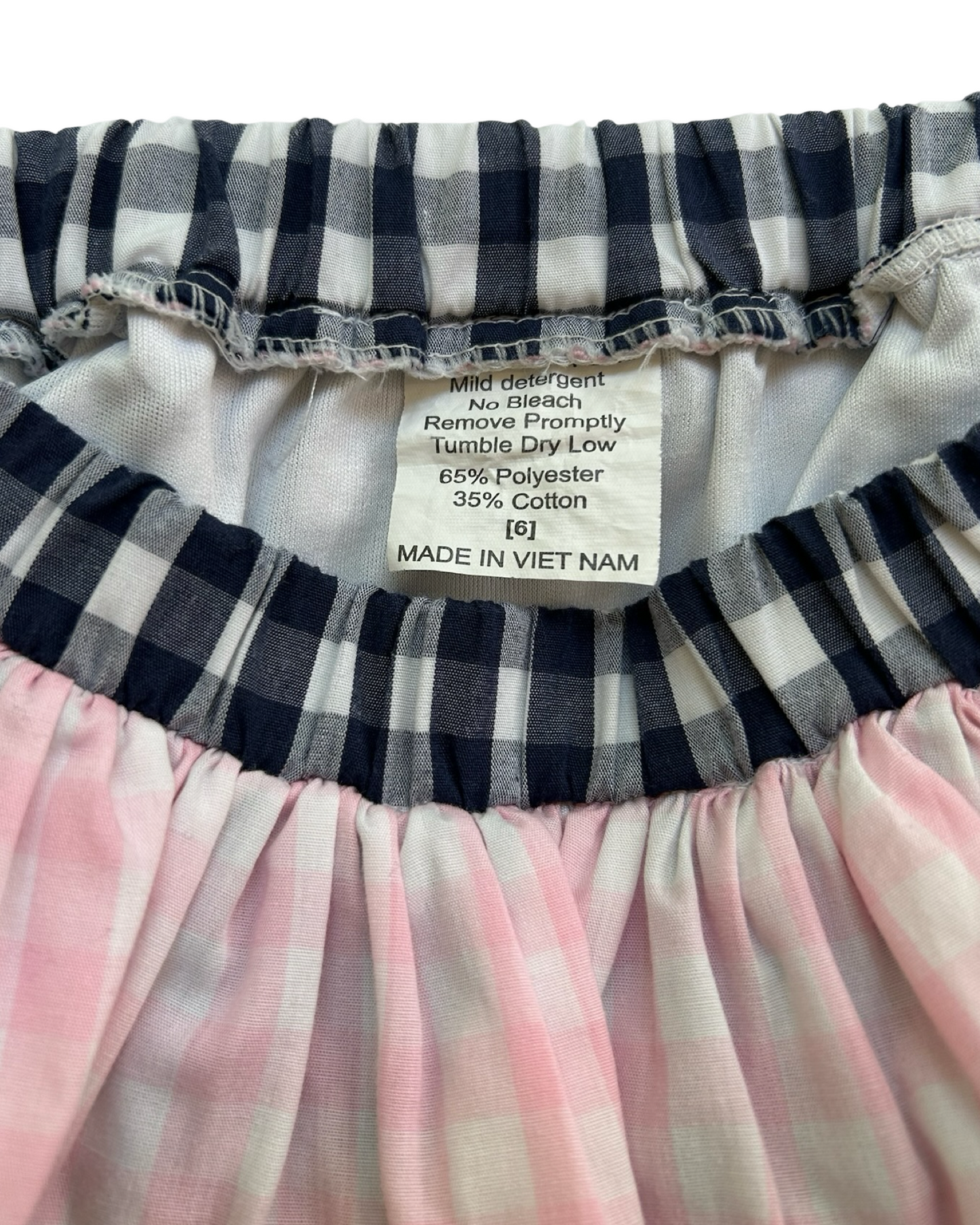 6T Toddlers Girls Shrimp & Grits Smocked And Gingham Pattern Swimsuit Two Pieces Set