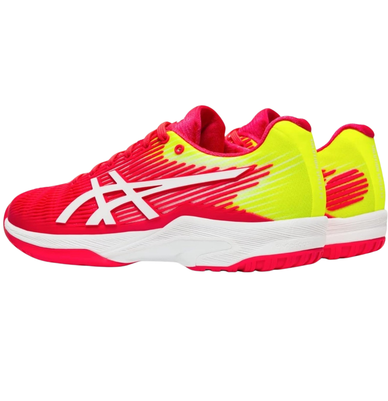 Asics Women's size 8.5 Solution Speed FF Laser Pink / Yellow Running Shoes