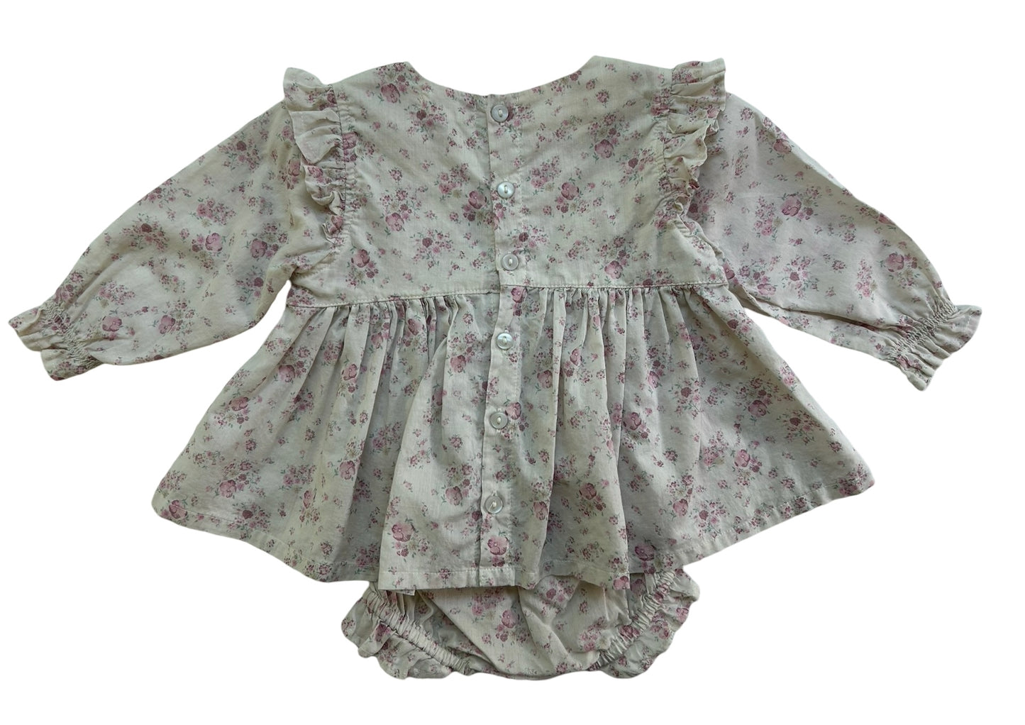 0-3M Baby Girl Jaime Kay Ruffle Pink Floral,Top & Bottom
