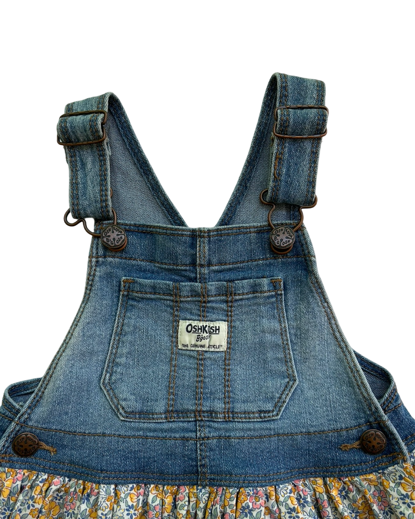 3T Toddler Girl OshKosh B’Gosh Jean / Floral Overall Dress