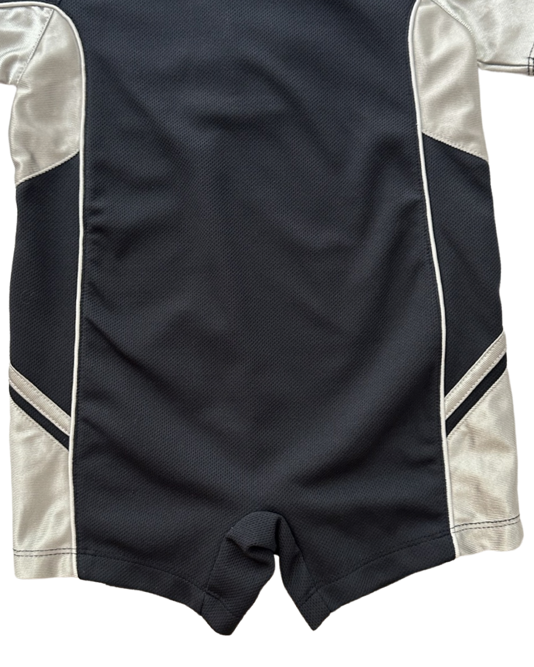 24M Baby Boy Majestic New York Yankees Navy & Silver Jersey Romper