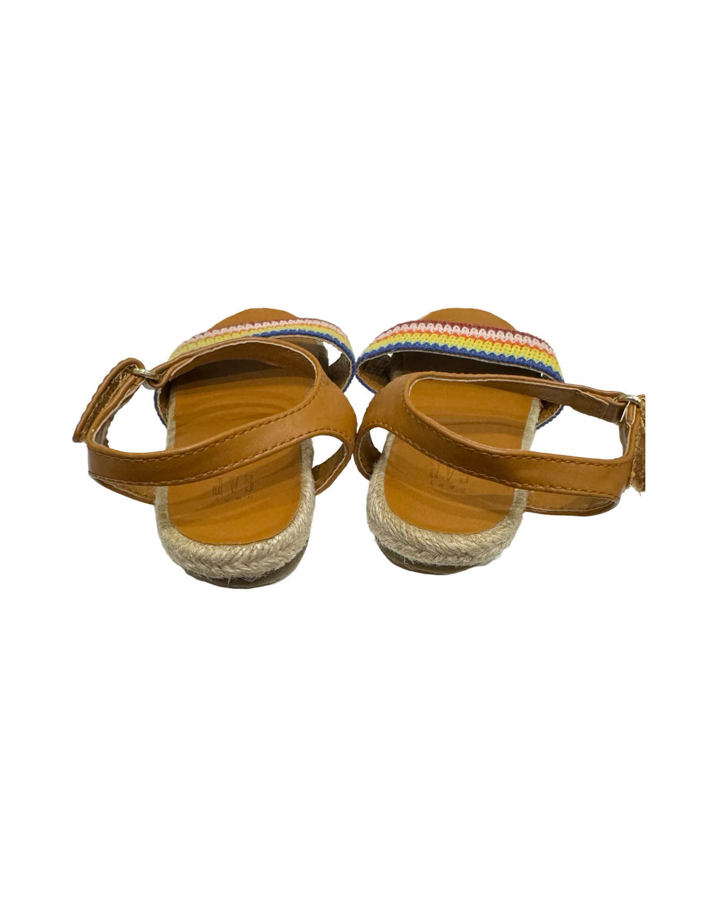 9C Toddler Girl Gap Kids Rainbow Striped Espadrilles Sandals Ankle Buckle