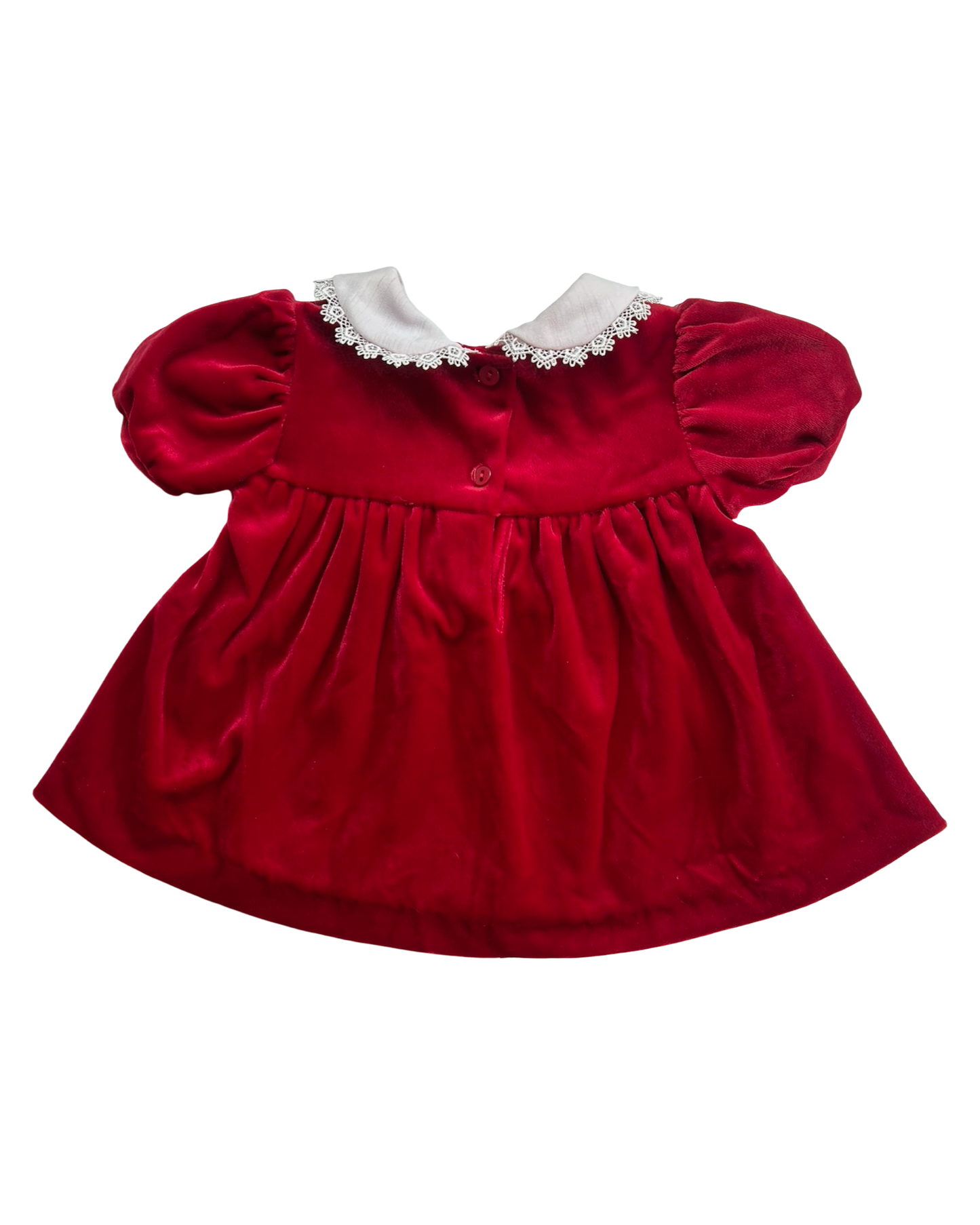 0-3M Baby Girls Little Bitty Embroidered Velvet Dress.