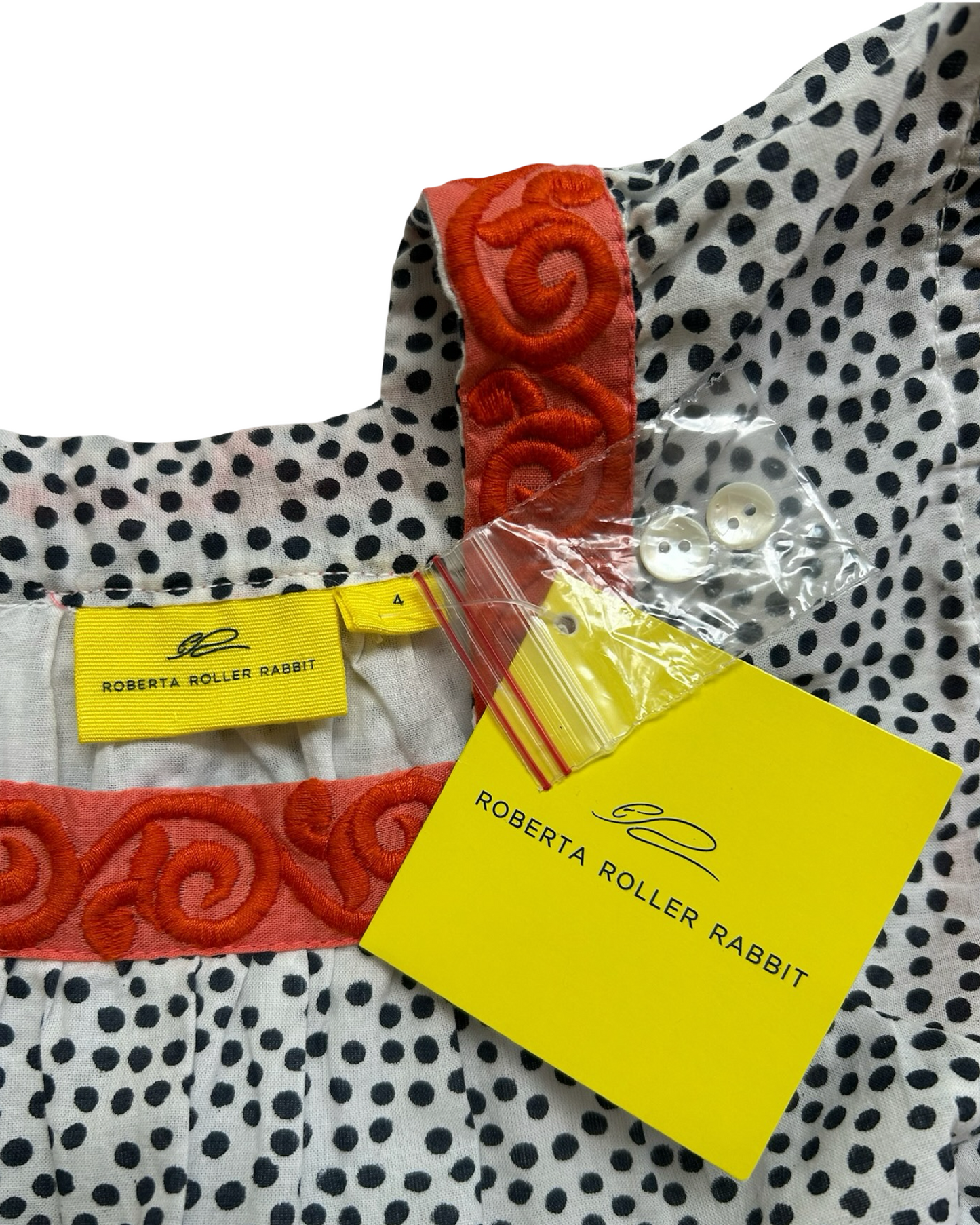 4T Toddler Girl Roller Rabbit Oceania Polka Dot Dress.