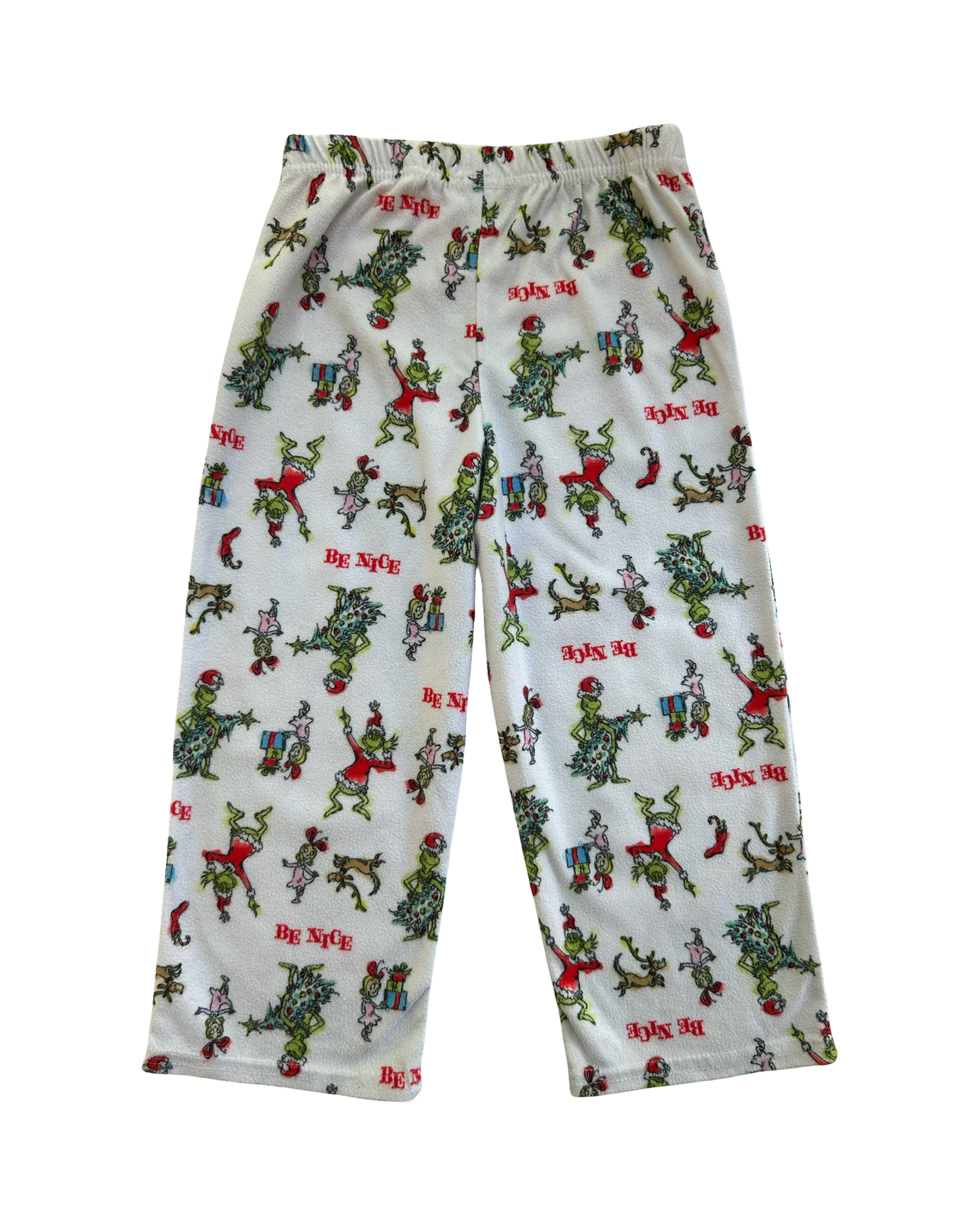 4T Toddler Boys/Girls (UNISEX) Dr Seuss The Grinch Flannel “Be Nice” Holiday Pajama 2 Piece Set