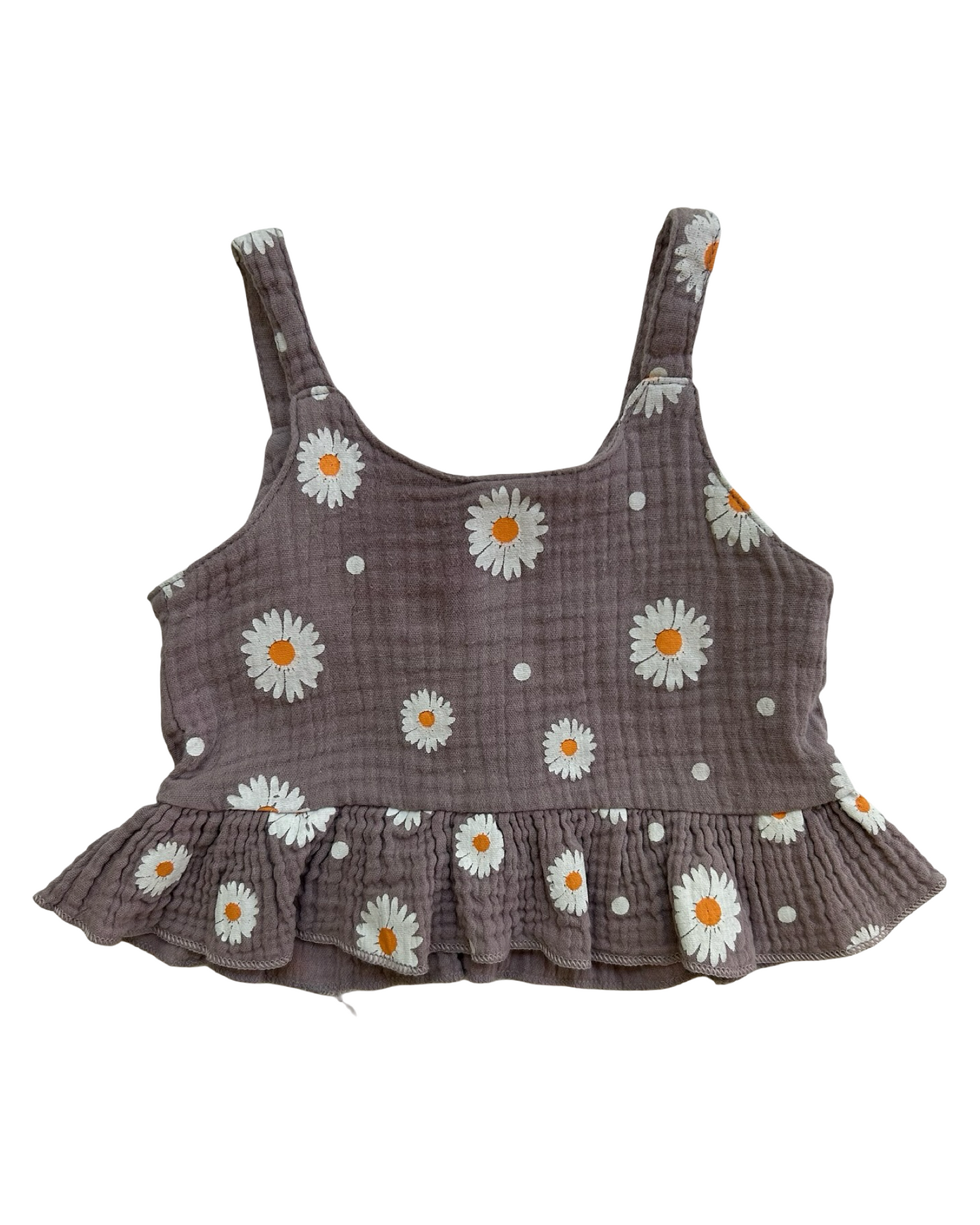 80CM - 9M Toddler Girls Kiapeise Summer Set Of Sleeveless Pump Short With Daisy Print