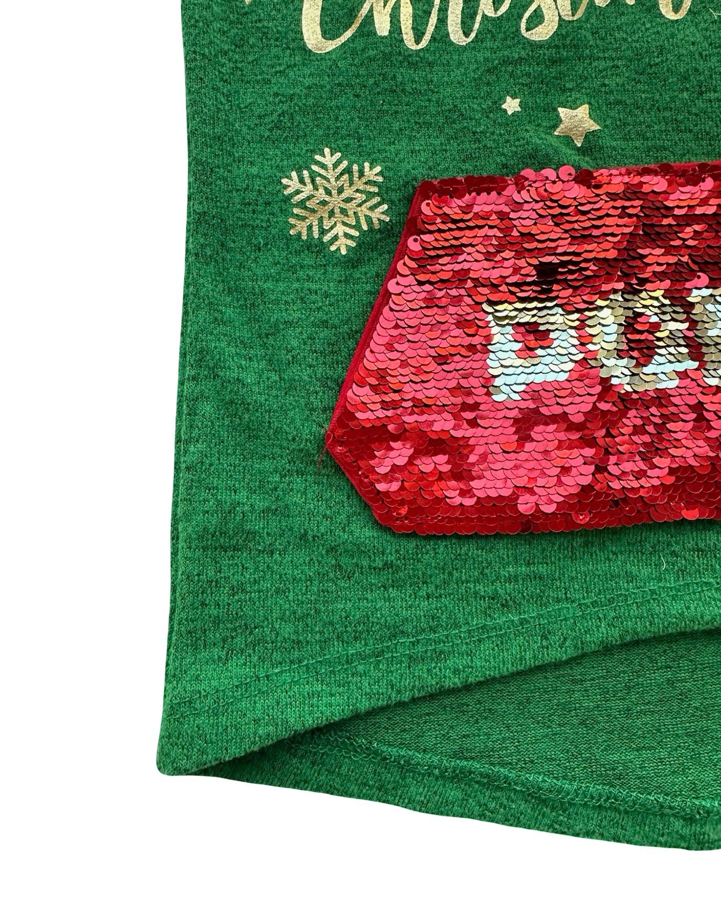 XS 4T-5T Toddler Girl Holiday Time Sequin Pocket Christmas Sweatshirt Knit Top