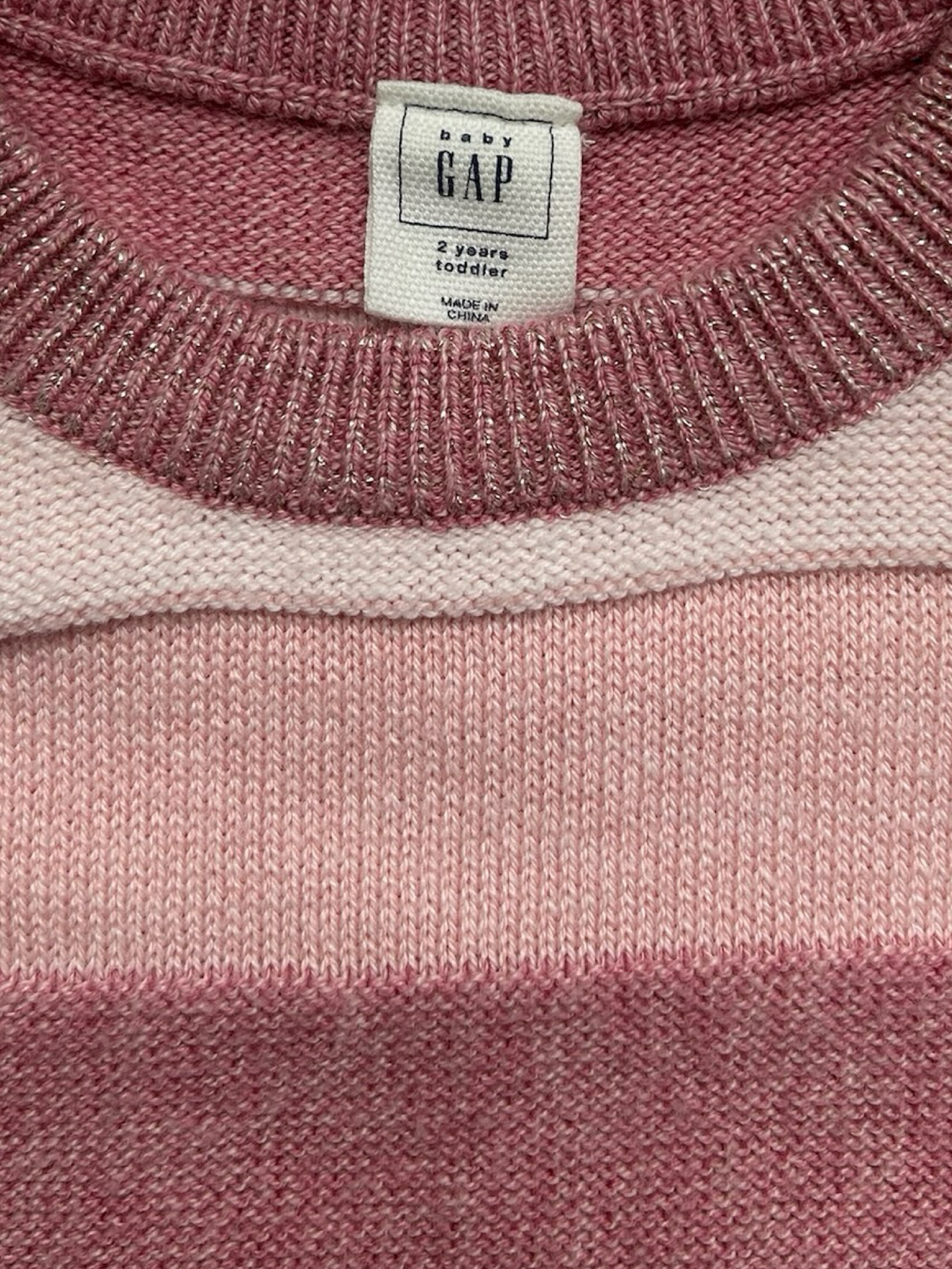 2T Toddler Girls Baby Gap Cable Knit Long Sleeve Striped Sweater Dress