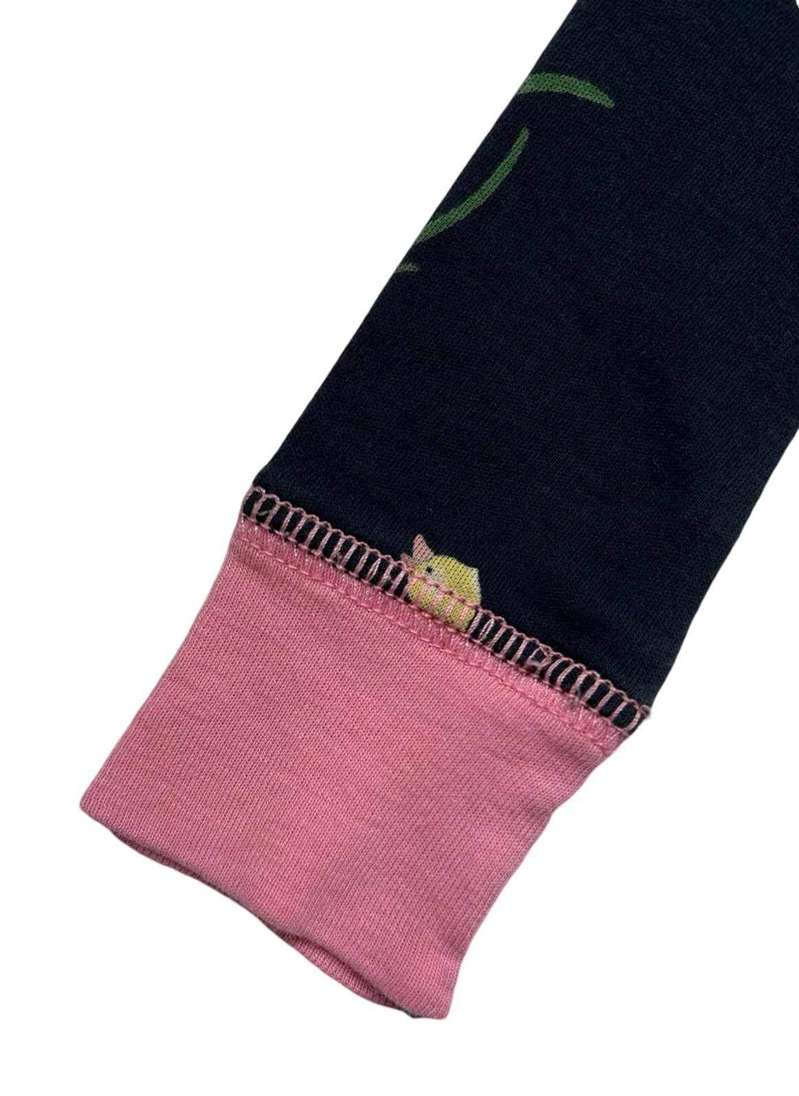 0-3M  The Beaufort Bonnet Company Baby Girls Navy Loungerwear With Duck Design Zippered Pajamas.