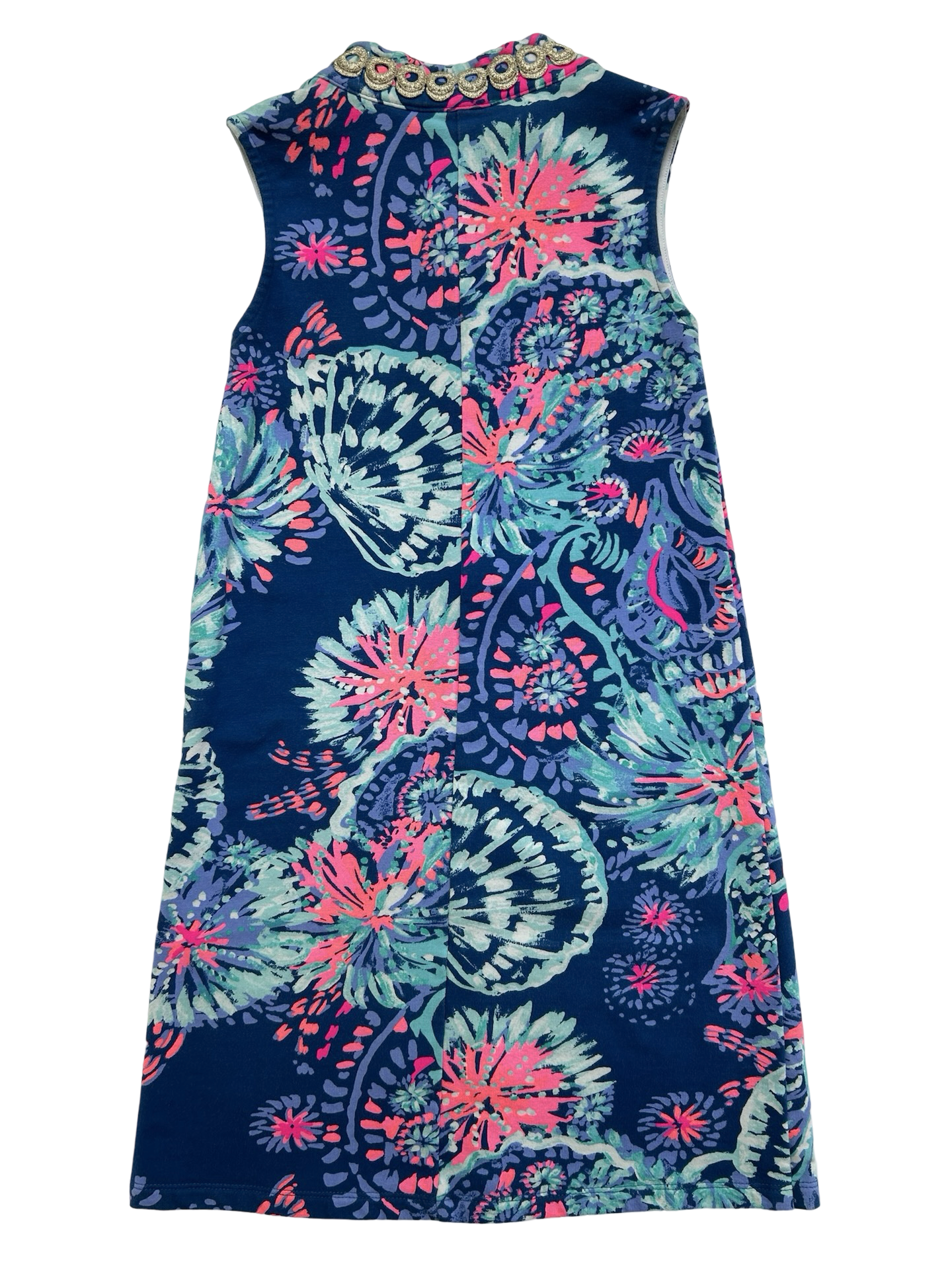 L (8-10 Years) Lilly Pulitzer Youth Girls Jane Shift Dress Deep Indigo With Zipper.