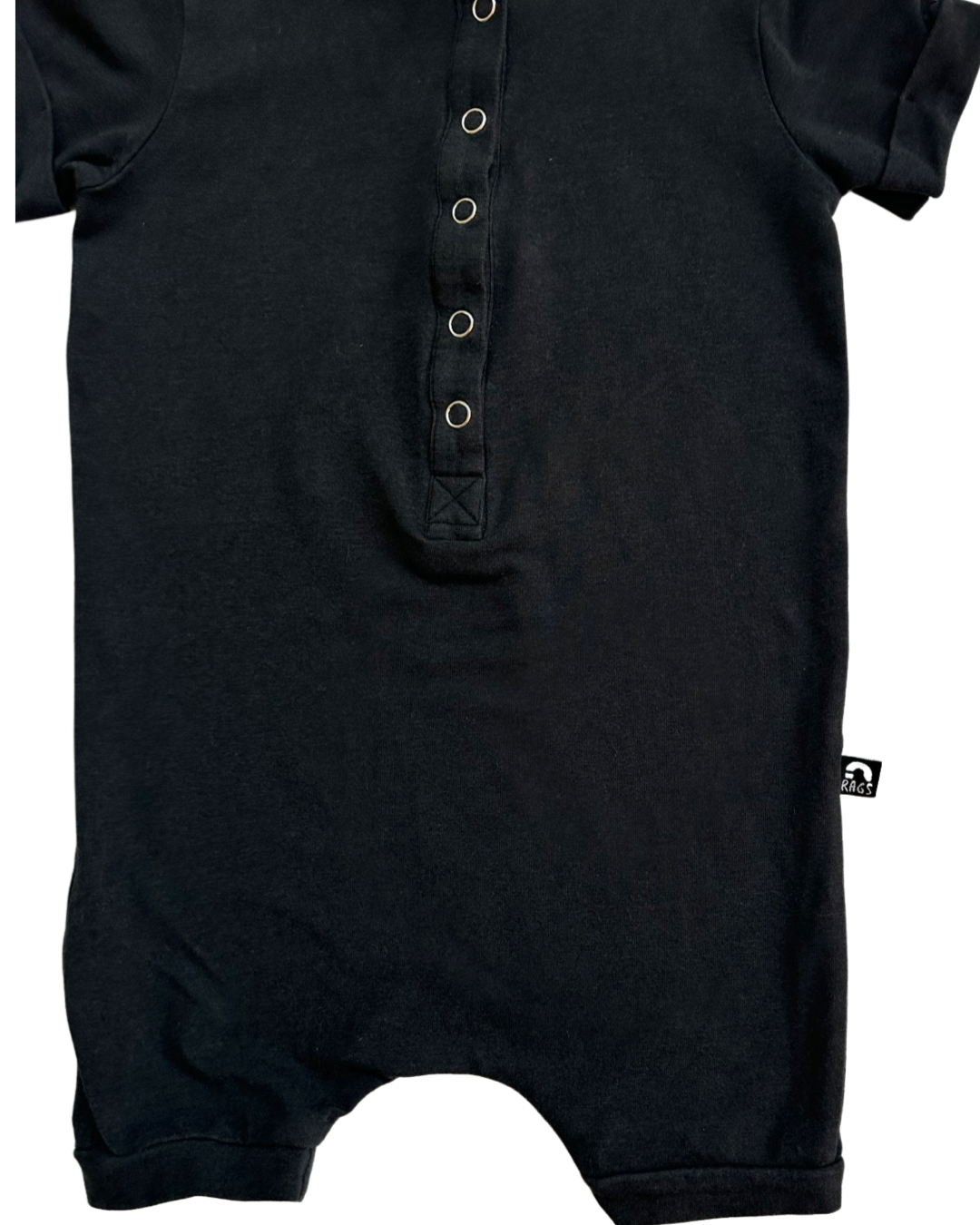 2T Toddler Boy / Girl Black RAGS to Raches Essentials Shortie Romper