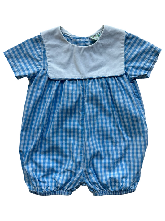 0-6M Baby Boys Dolce Mia Short Sleeve Romper With Square Neck.