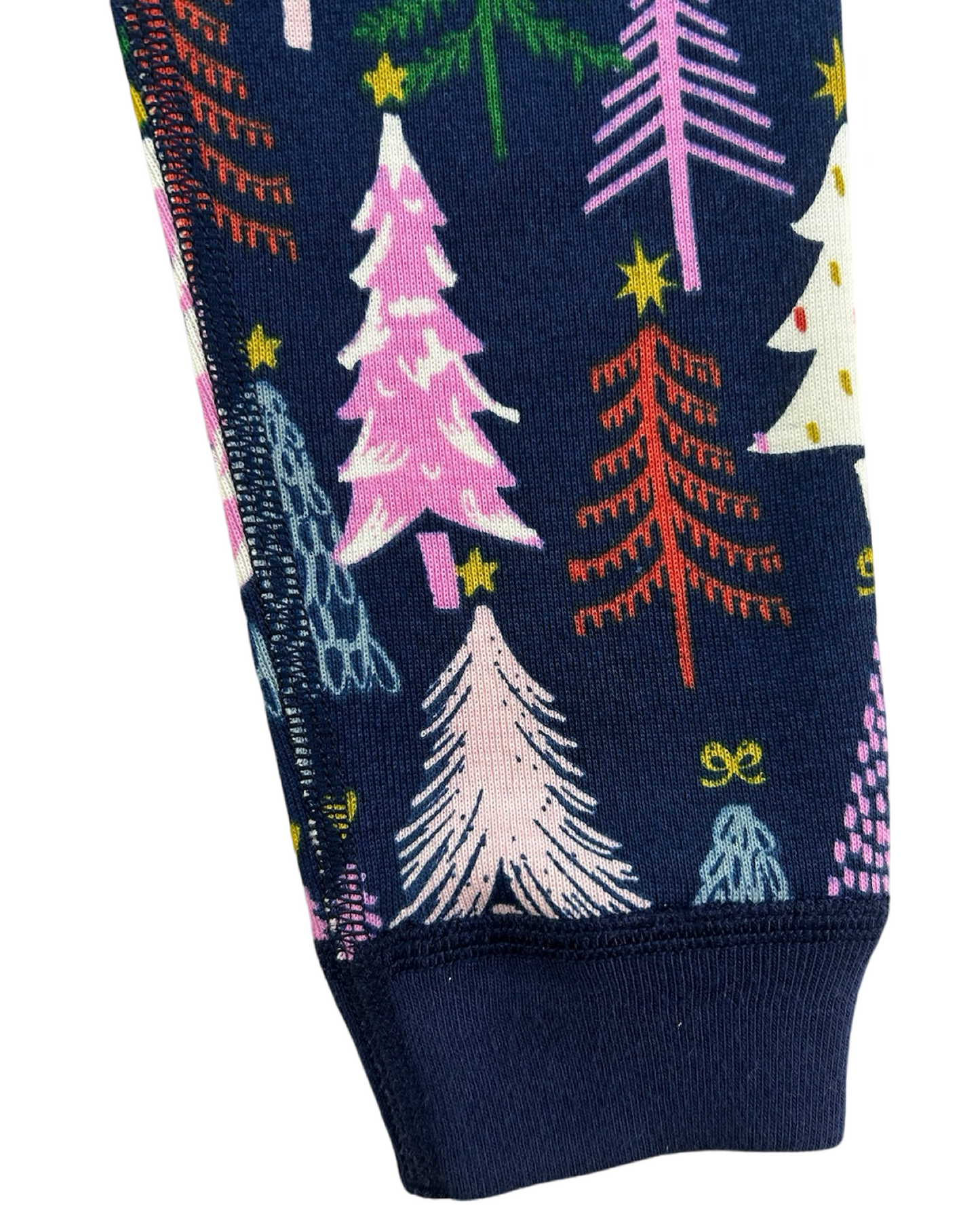 18-24M Baby Girl Hanna Andersson Long Sleeve Blue Colorful Christmas Tree PJs