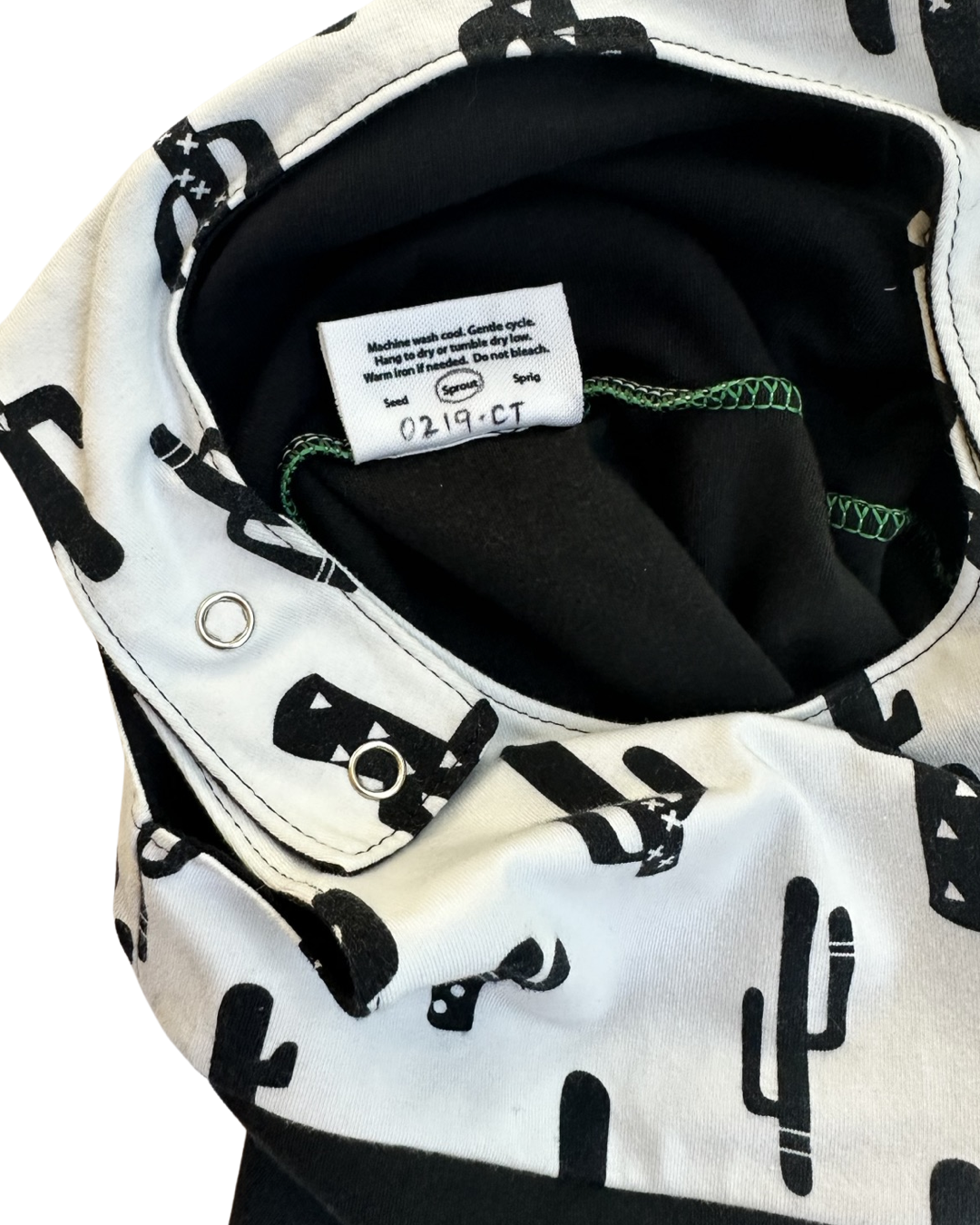18-24M Baby Boy / Girl Evergreen Wildwear Boutique Black and White Cactus Romper