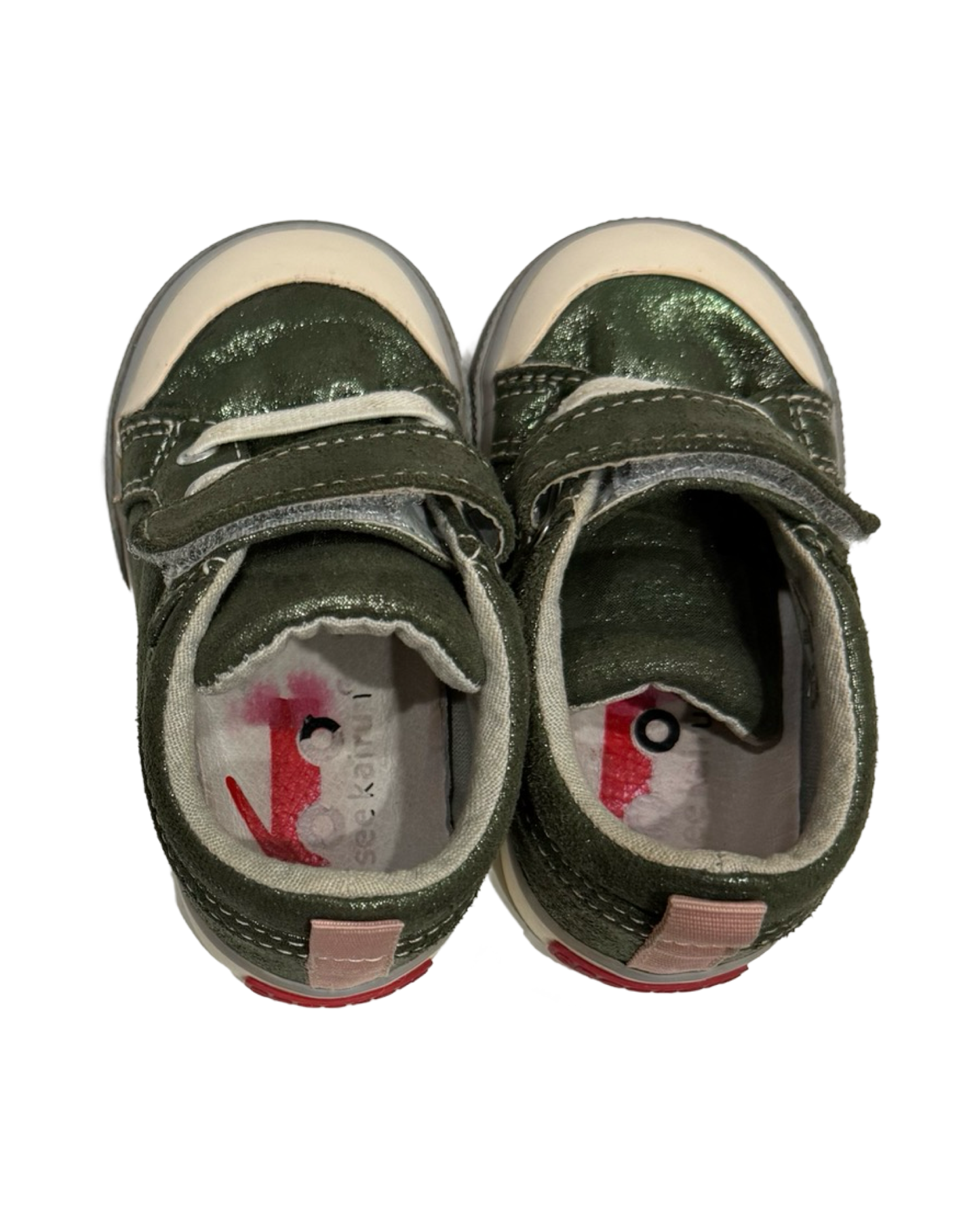 5C Toddler Girl Green Metallic Oil Spill Shimmer See Kai Run Shoes