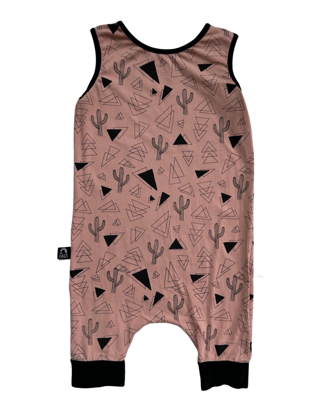 2T Toddler Boy / Girl RAGS to Raches Salmon Pink Cactus Tank Shortie Romper