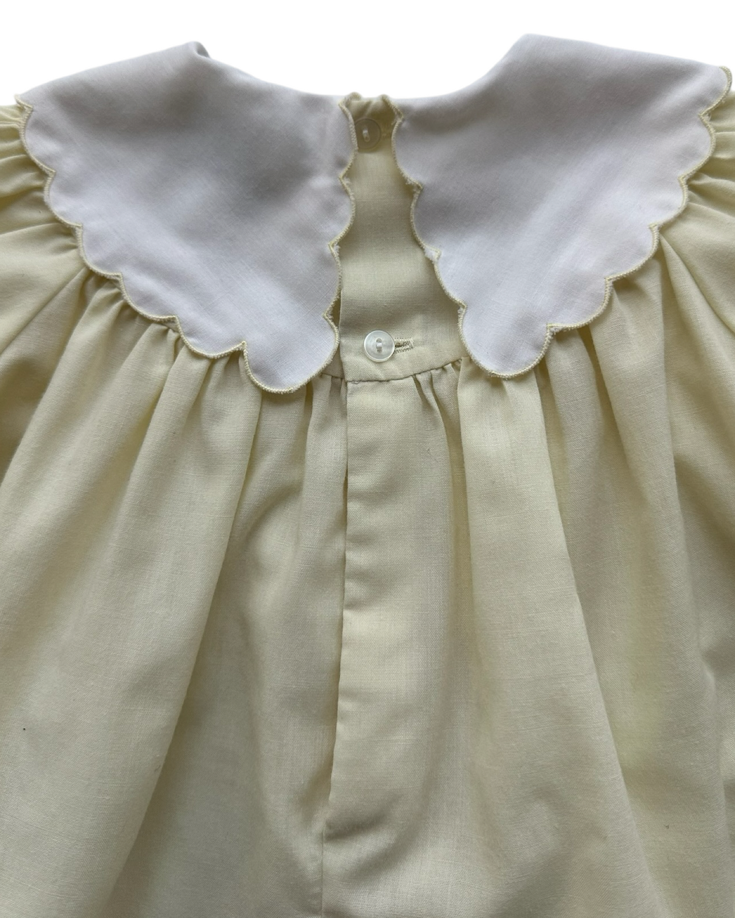 12M Baby Girls Vintage Alison Scott Yellow Embroidered Lace Dress
