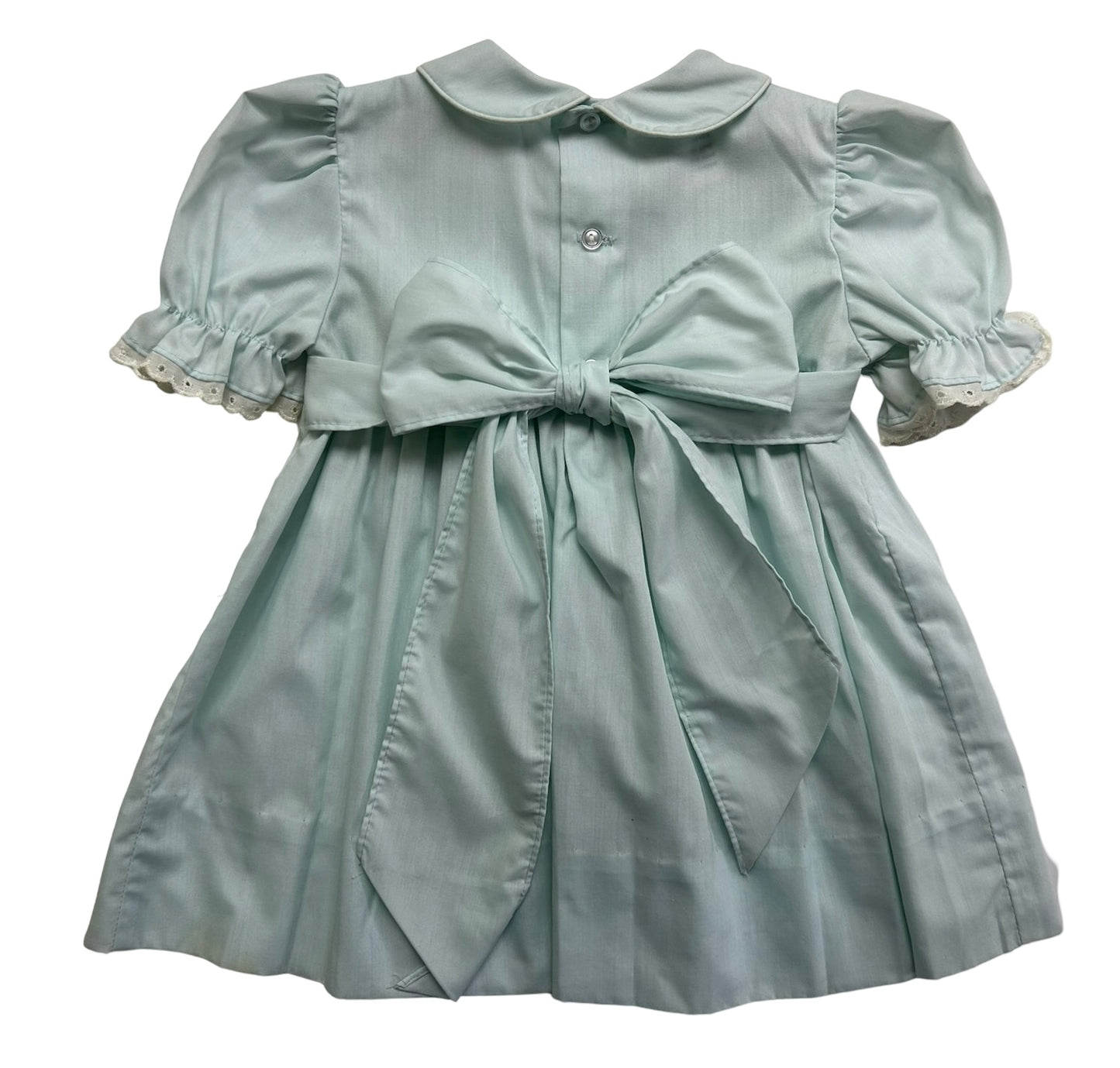 2T Toddler Girl Vintage Polly Flinders Blue Hand Smocked Dress