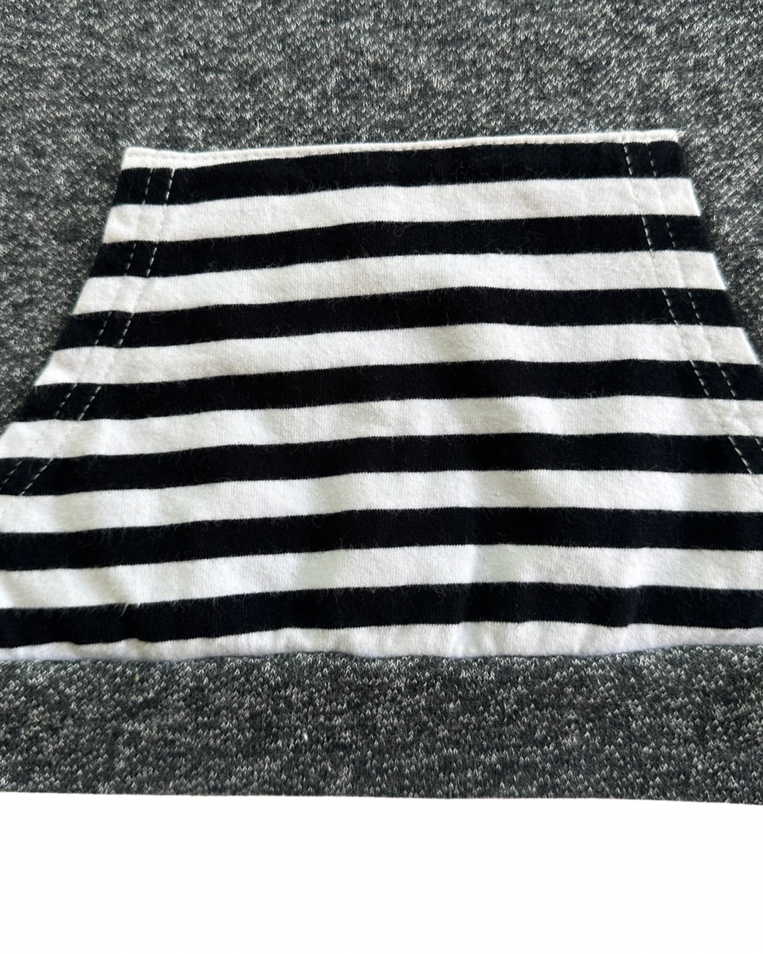 12-18M Baby Boy Gray Hip Baby Jogger Set with Black / White Striped Detail