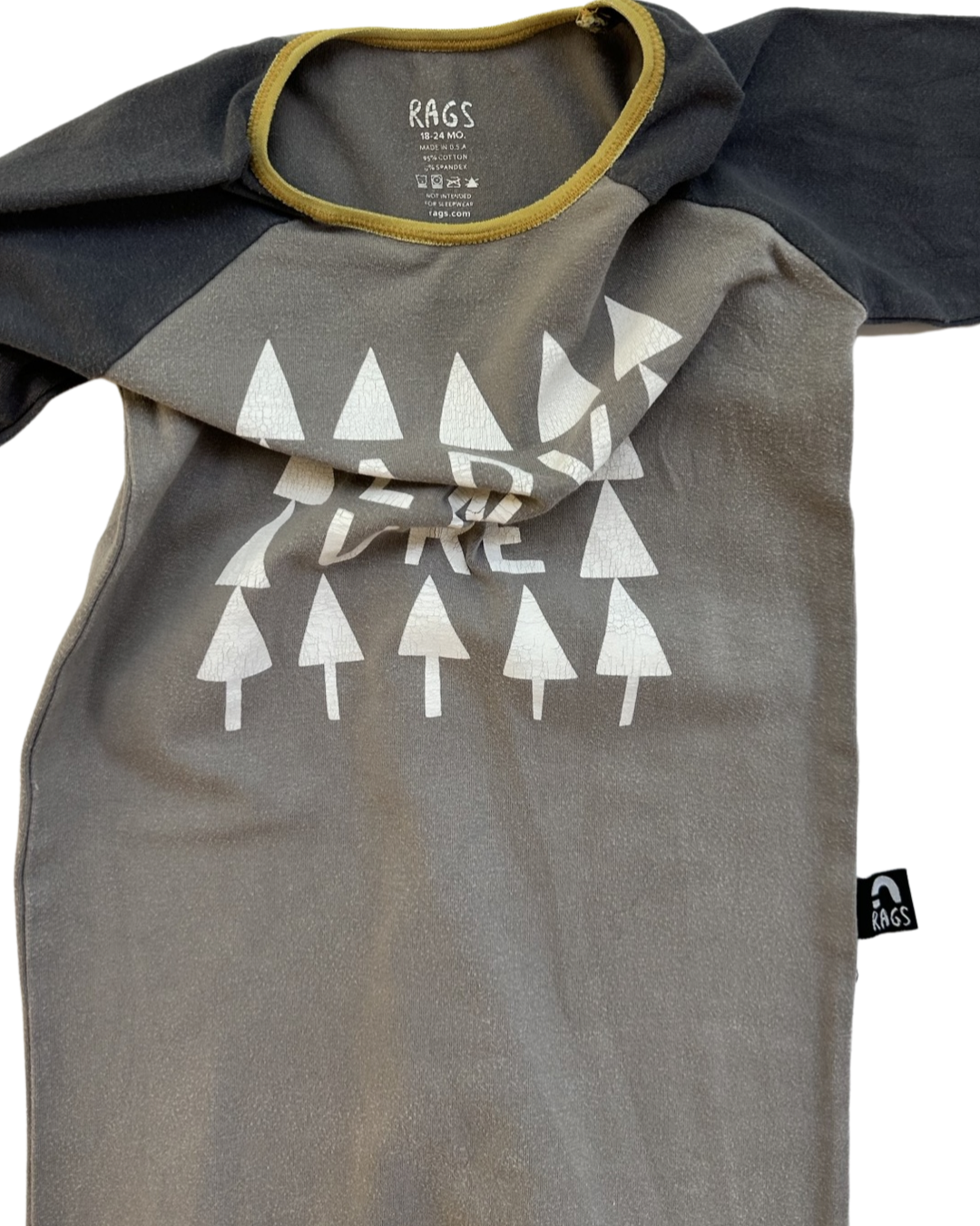 18-24M Baby Boy RAGS to Raches Gray Adventure Romper