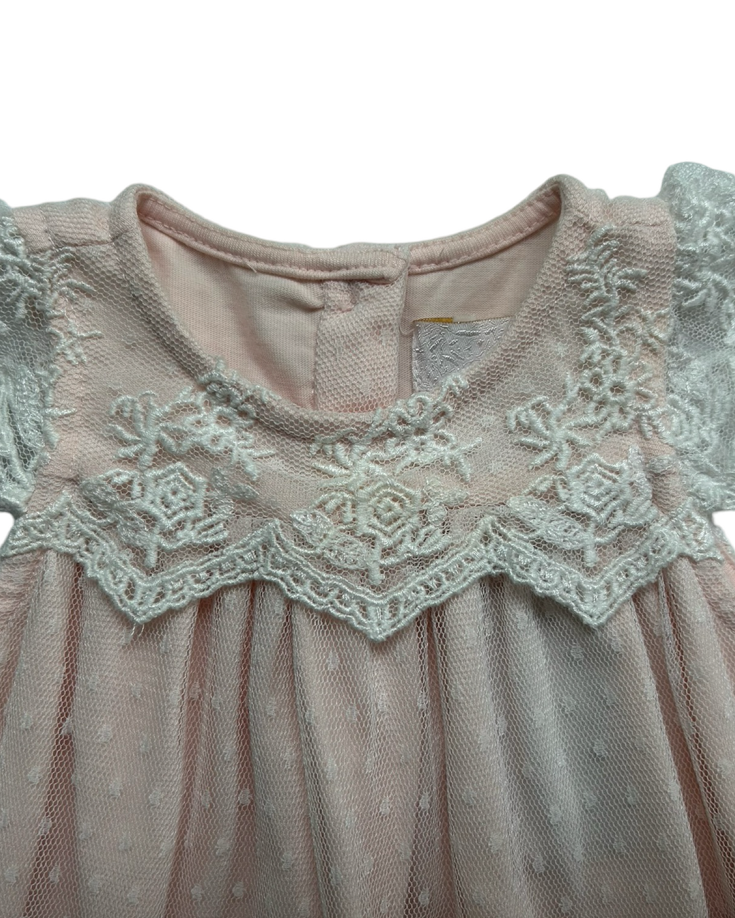 3M Baby Girl Light Pink Camilla Lace Overlay Dress with Bloomers