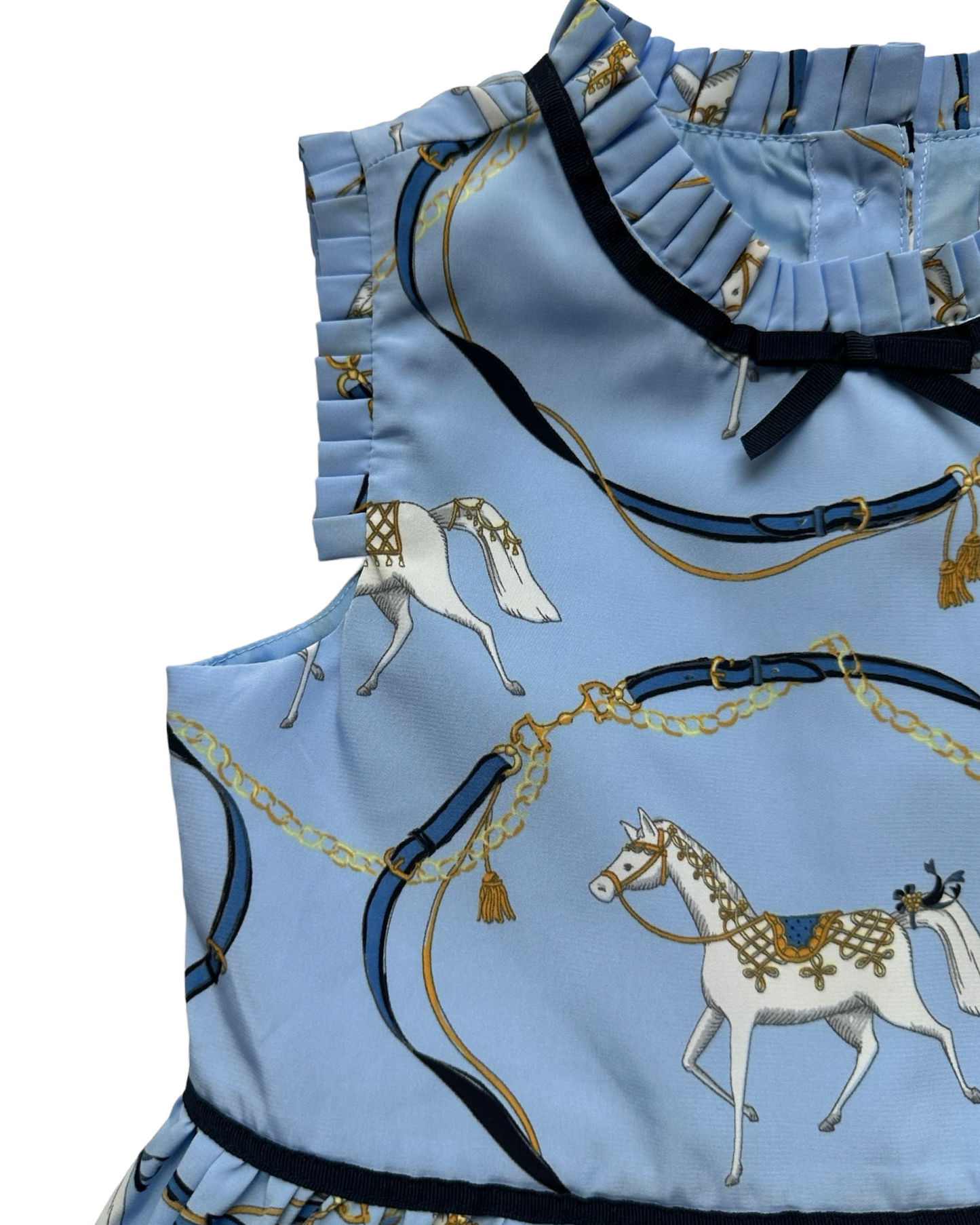 4T Toddler Girl Janie & Jack Blue Equestrian Horse Dress