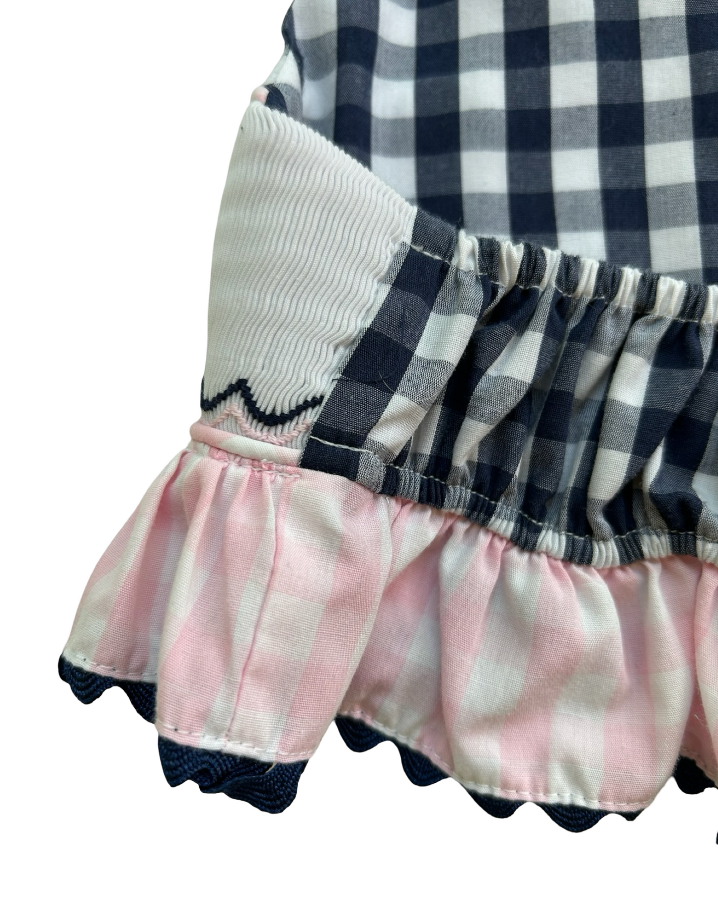 6T Toddlers Girls Shrimp & Grits Smocked And Gingham Pattern Swimsuit Two Pieces Set