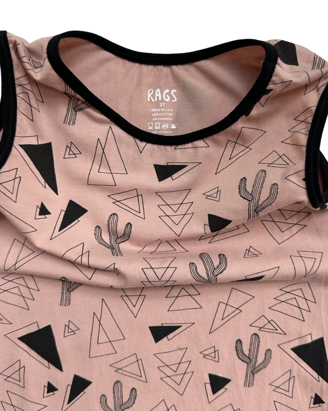 2T Toddler Boy / Girl RAGS to Raches Salmon Pink Cactus Tank Shortie Romper