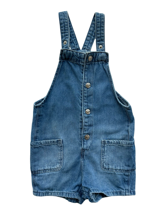 12M Baby Girls H&M Overall  Short Demin Blue Romper.