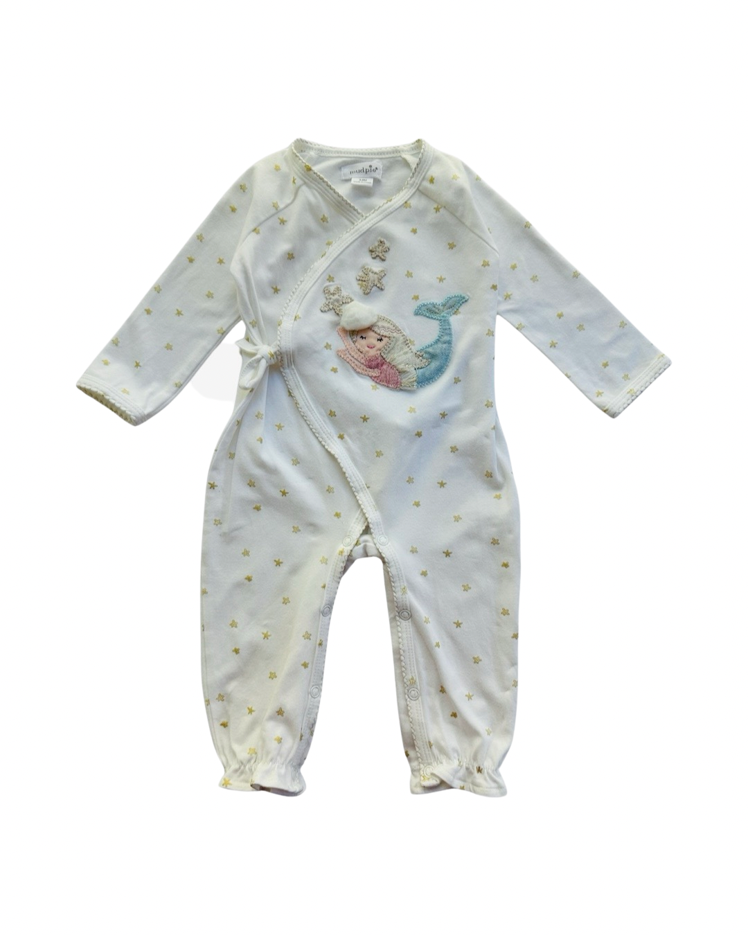 3-6M Baby Girl Mud Pie One Piece Mermaid Sleeper Romper