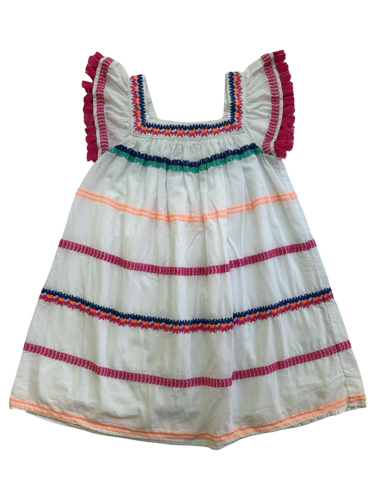 XS 4T-5T  Toddlers Girls Bohemian Tassel Embroidered Summer Dress.