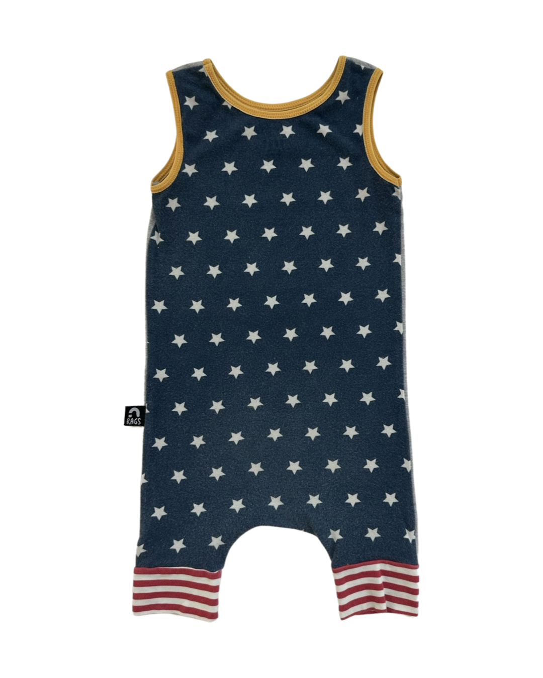 12-18M Baby Boy RAGS to Raches Brave Patriotic American Eagle Tank Shortie Romper