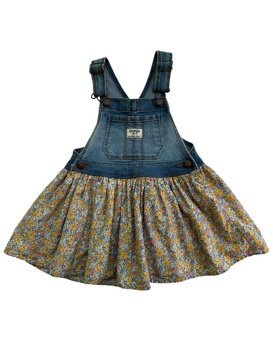 3T Toddler Girl OshKosh B’Gosh Jean / Floral Overall Dress