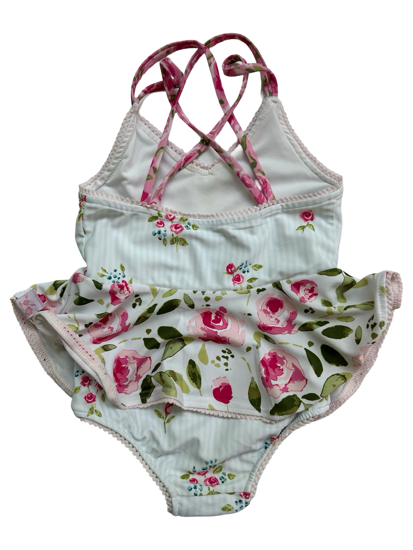 2T Toddler Girl Sweet Honey Floral Swim Suit One Piece.