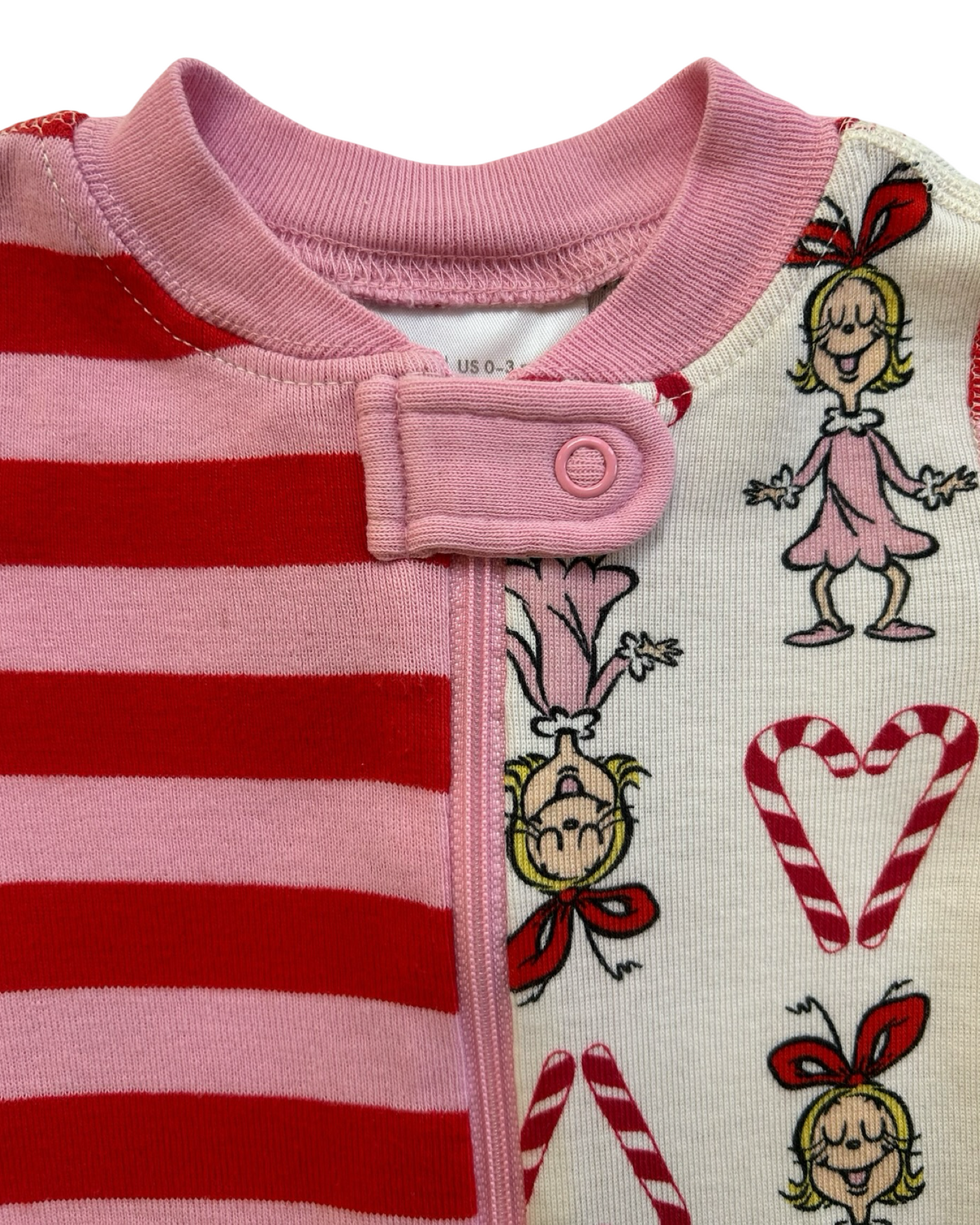 0-3M Baby Girl Hanna Andersson The Grinch Dr Seuss Cindy Lou Who PJs