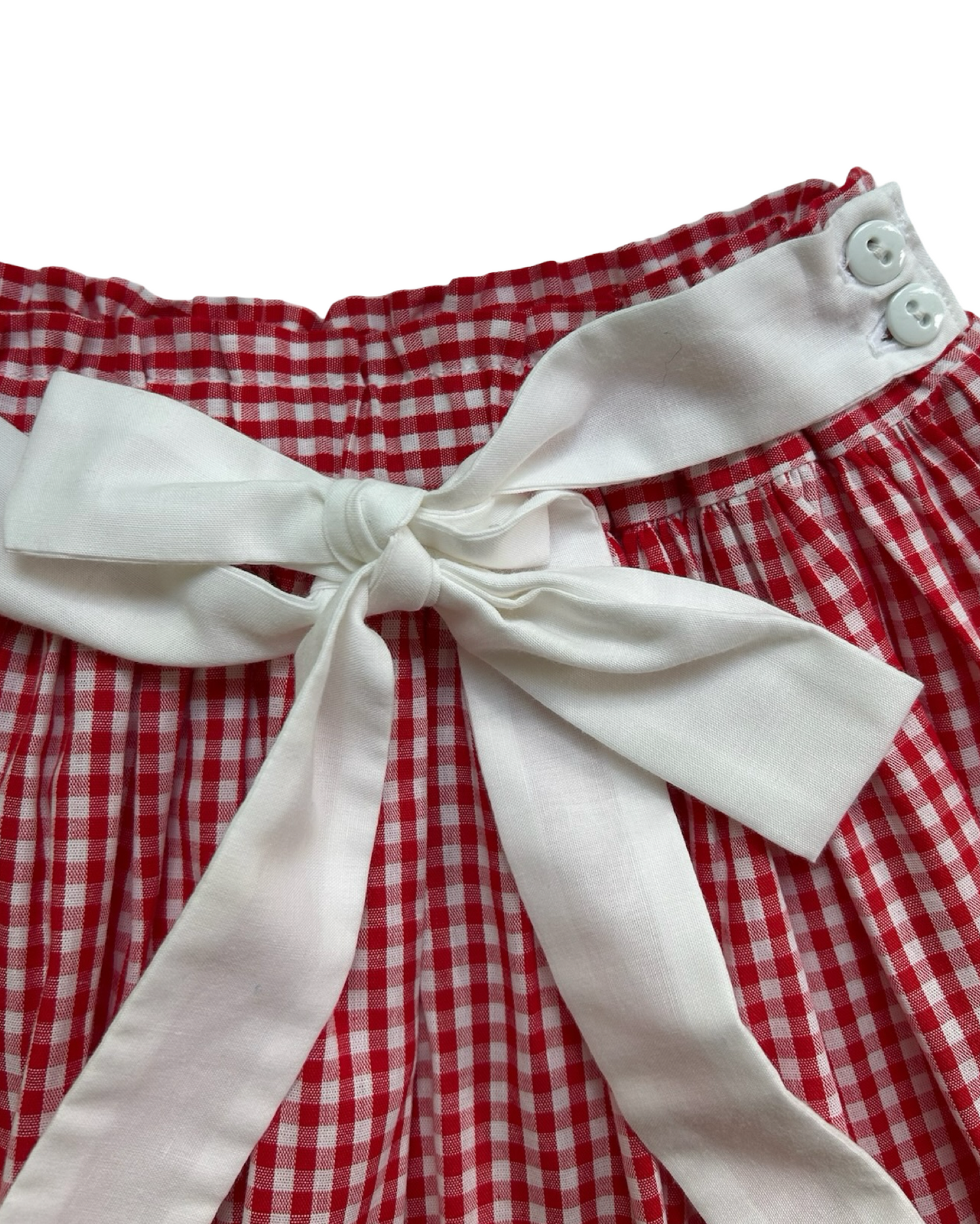4T Toddler Girls Boutique Checkered Skirt With A White Bow And Bottoms On The Waistband