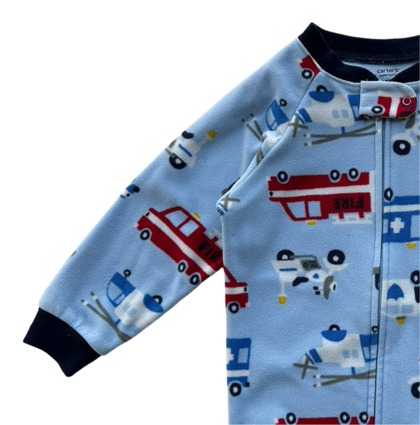 24M Baby Boys Carters Fleece Cars Footed PJs Sleeper.