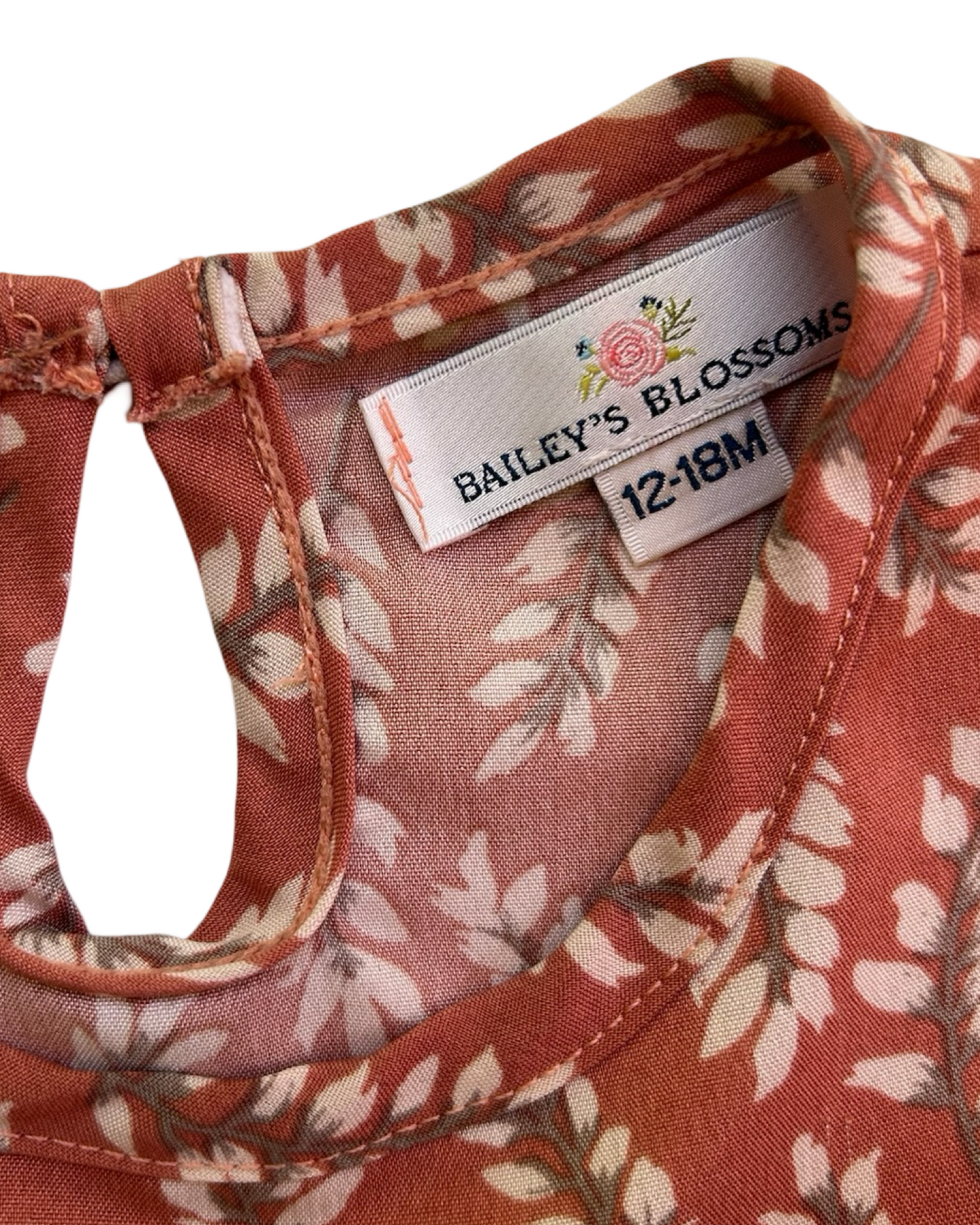 12M - 18M Baby Girls Bailey’s Blossoms Floral Ruffle Bubble Romper.