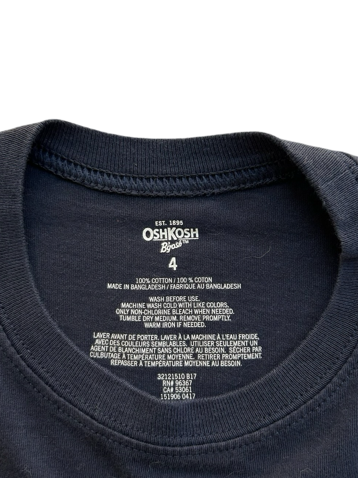 4T Toddler Boy Navy OshKosh B'Gosh Short Sleeve T-Shirt