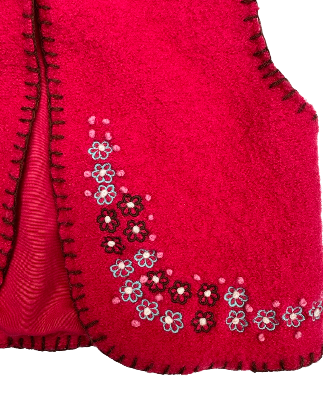 4T Toddler Girl DPAM Pink Wool Embroidered Vest and Matching Skirt