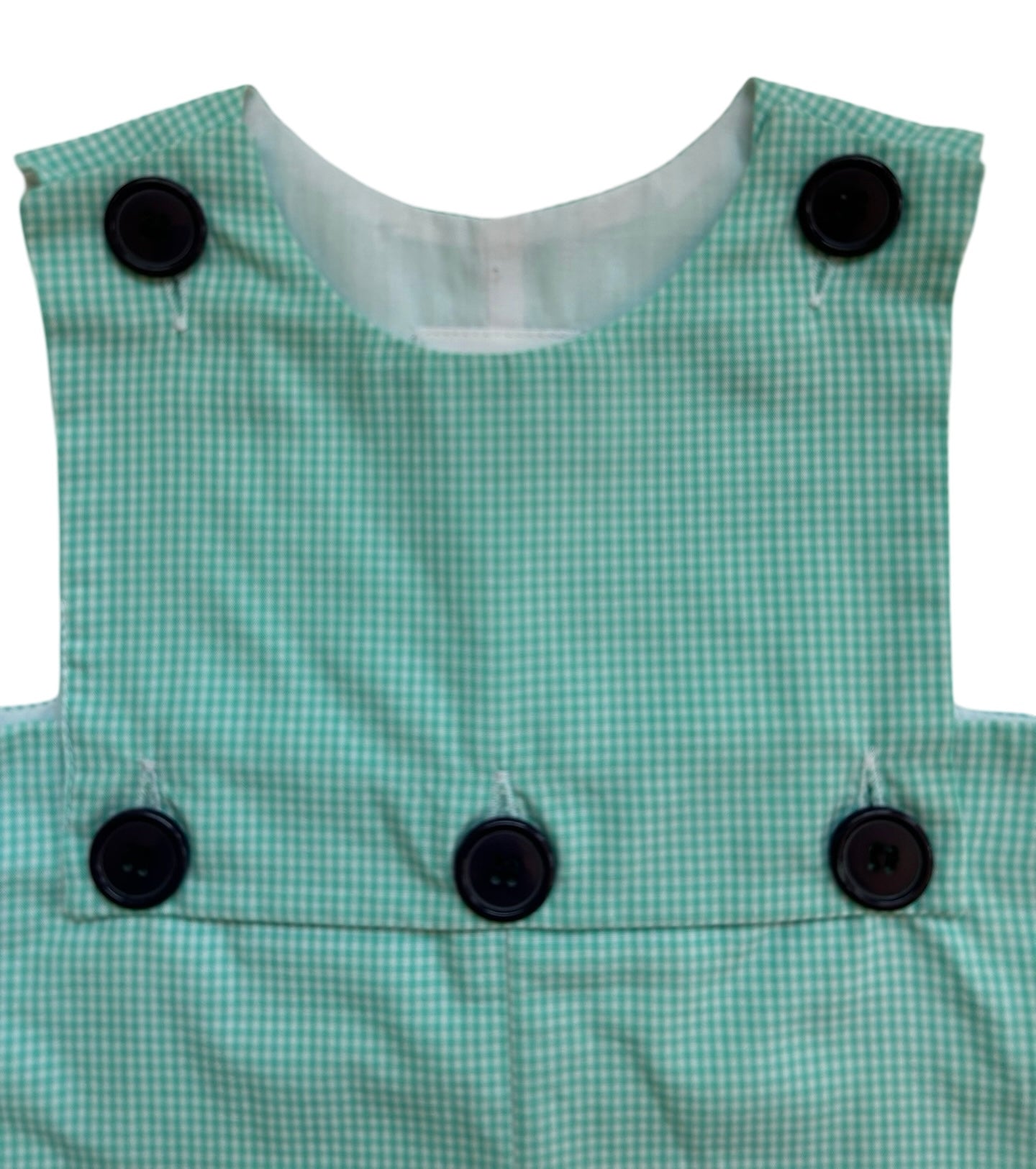 6M Shrimp & Grits Baby Boys Teal Gingham Jon Jon One Pieces.