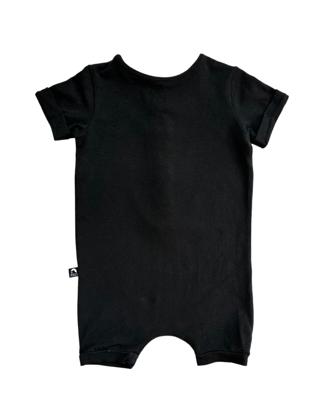 2T Toddler Boy / Girl Black RAGS to Raches Essentials Shortie Romper