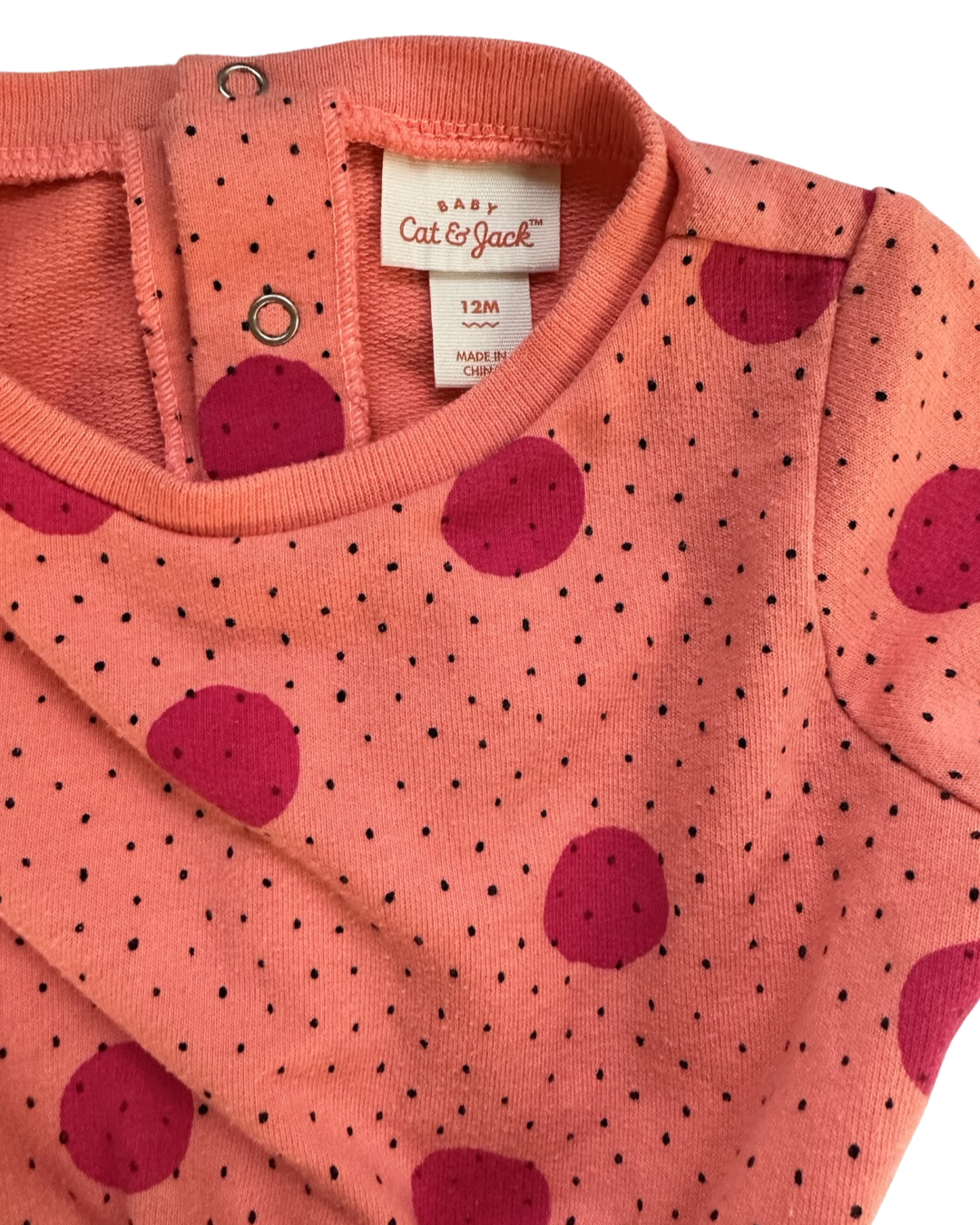12M Baby Girl Cat & Jack Pink Polka Dot Romper