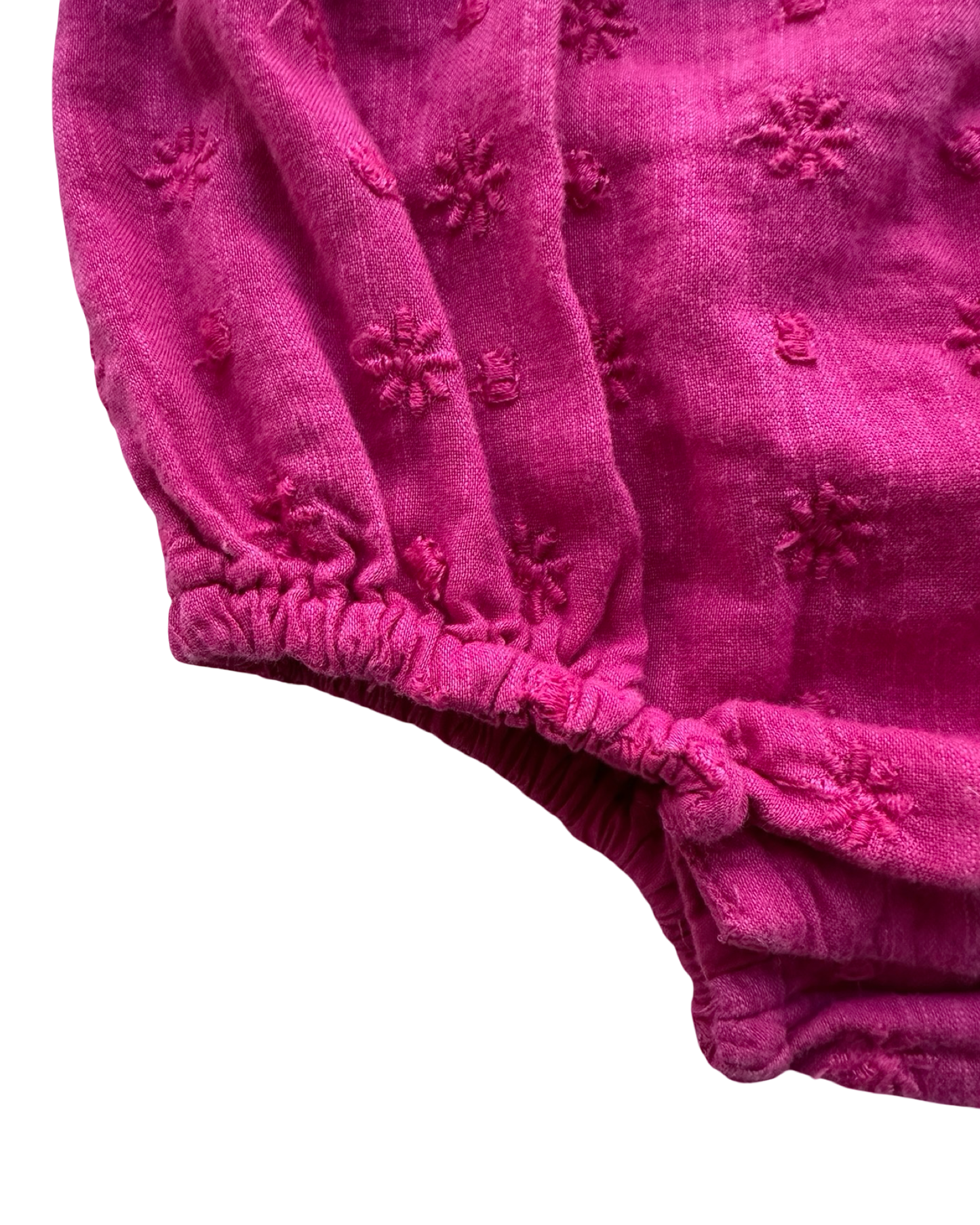 12M-18M Baby Girl Old Navy Floral Embroidered Solid Cross-Back Peplum Romper.