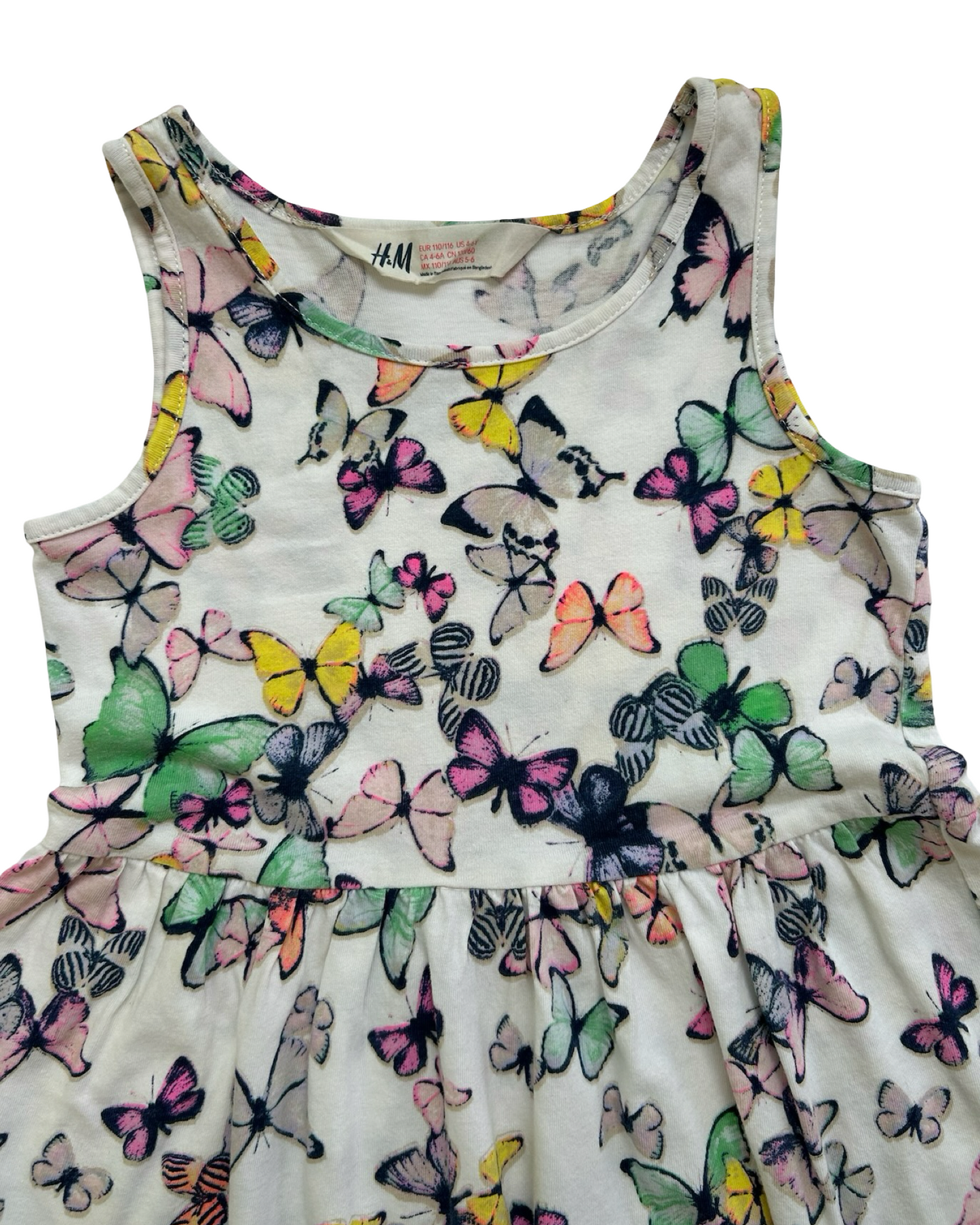 4T-6T Toddlers Girls H&M Butterfly 🦋 🦋🦋 Sleeveless Dress.