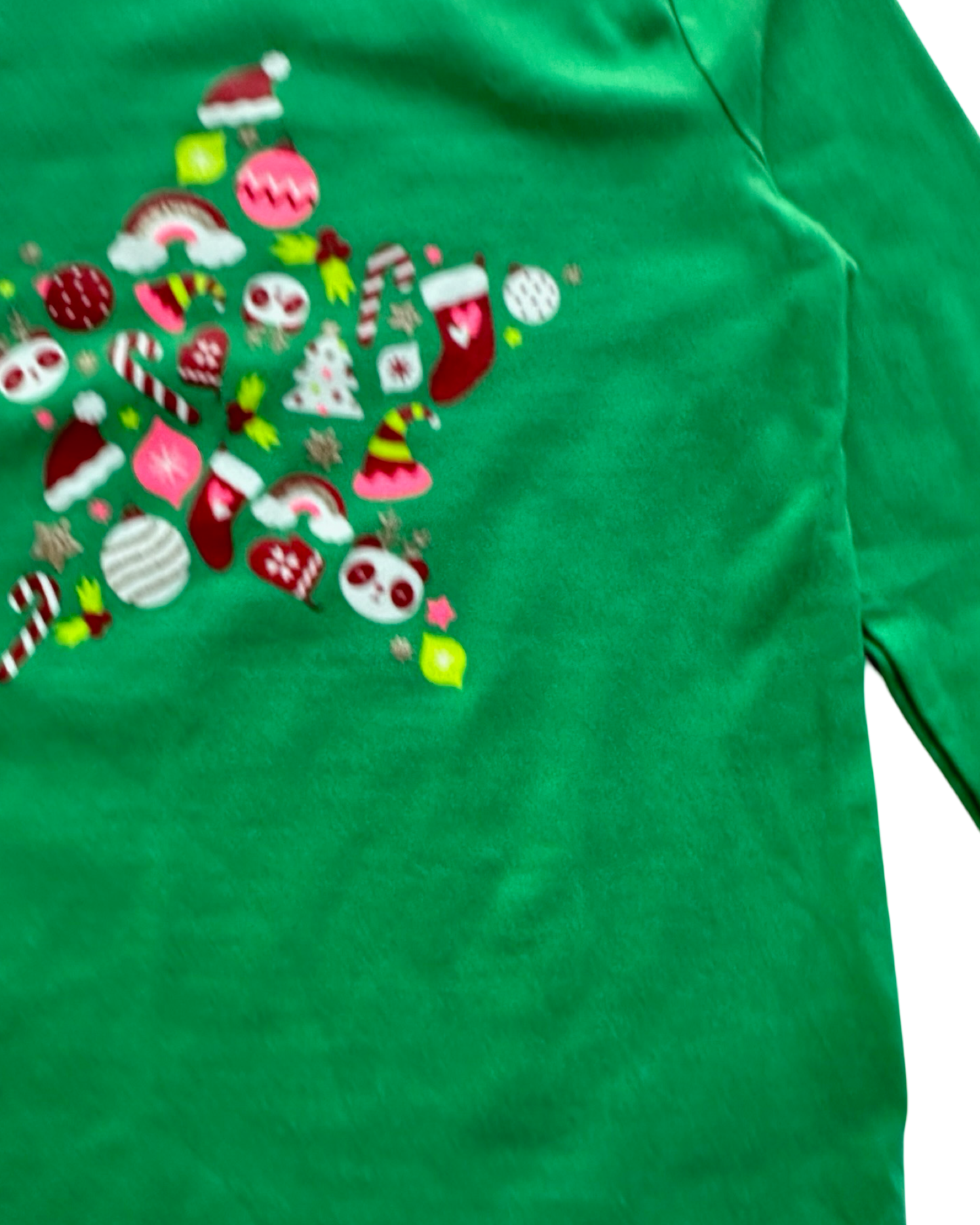 XS 4T-5T Toddler Girl Cat & Jack Glitter Panda Holiday Tree Shirt NWT